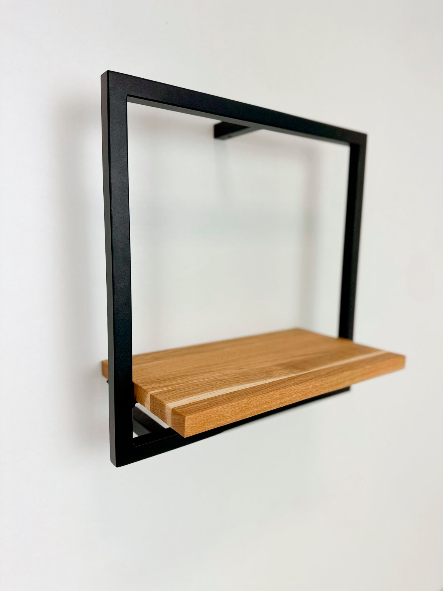 andas Elément de rangement »Londen« aus Metall, Ablageflčhen aus massiver Eiche