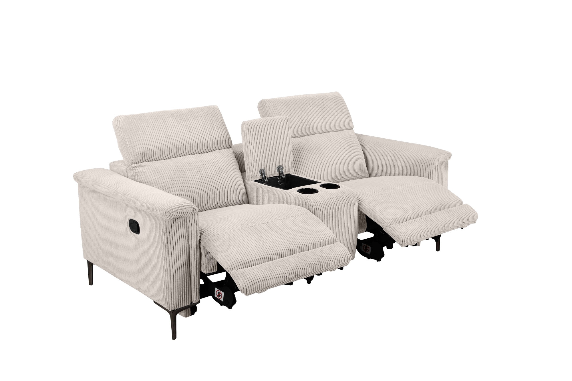 GOODproduct 2-Sitzer »LUND Cord, Relaxfunktion, TV-Sessel, manuell/elektrisch (USB-A)« m. elektrischer o. manueller Relaxfunktion, Getränkehalter u. Staufach