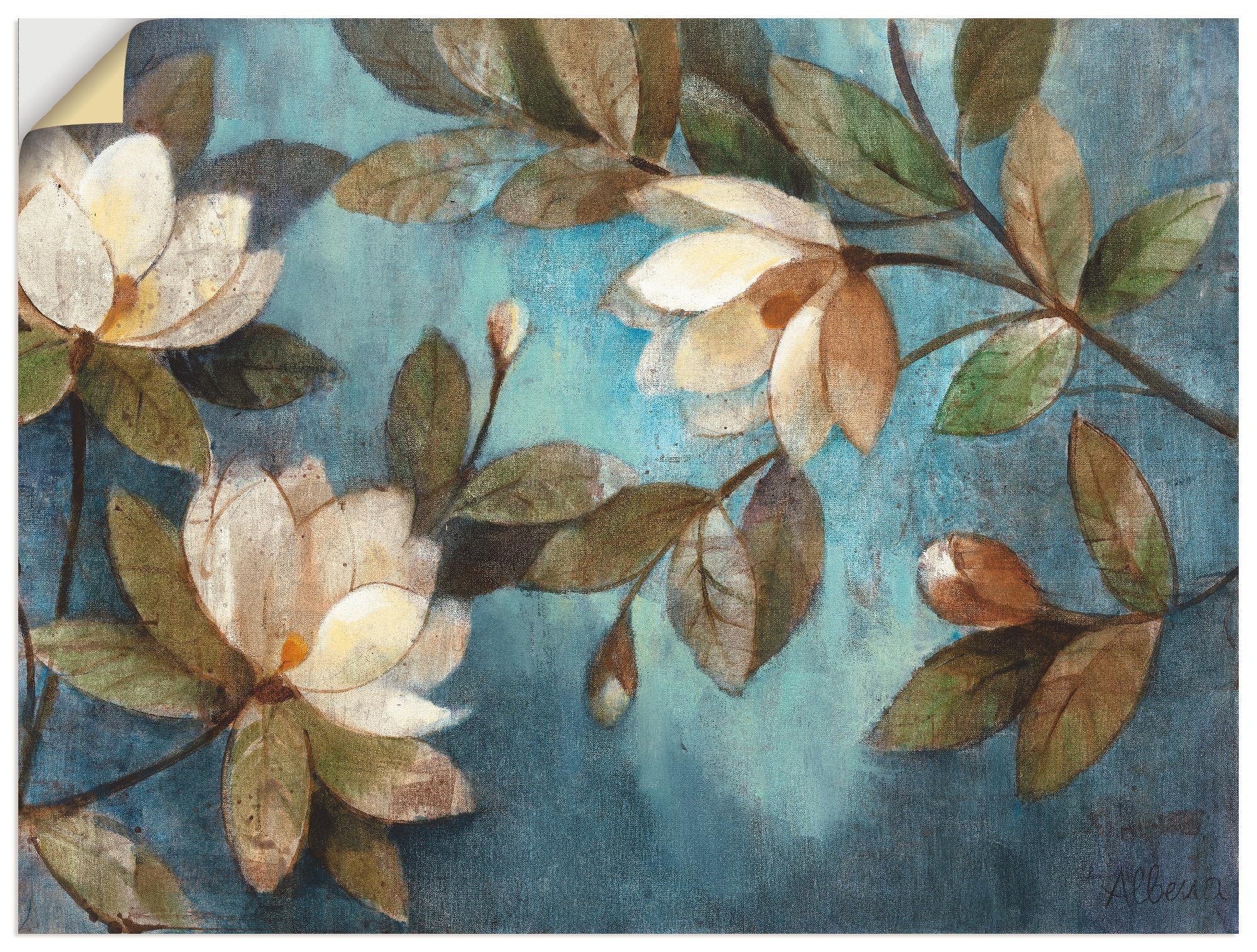 (1 in Artland versch. Magnolie«, Blumen, St.), oder Leinwandbild, Grössen Poster »Schwebende günstig Wandaufkleber als Wandbild kaufen