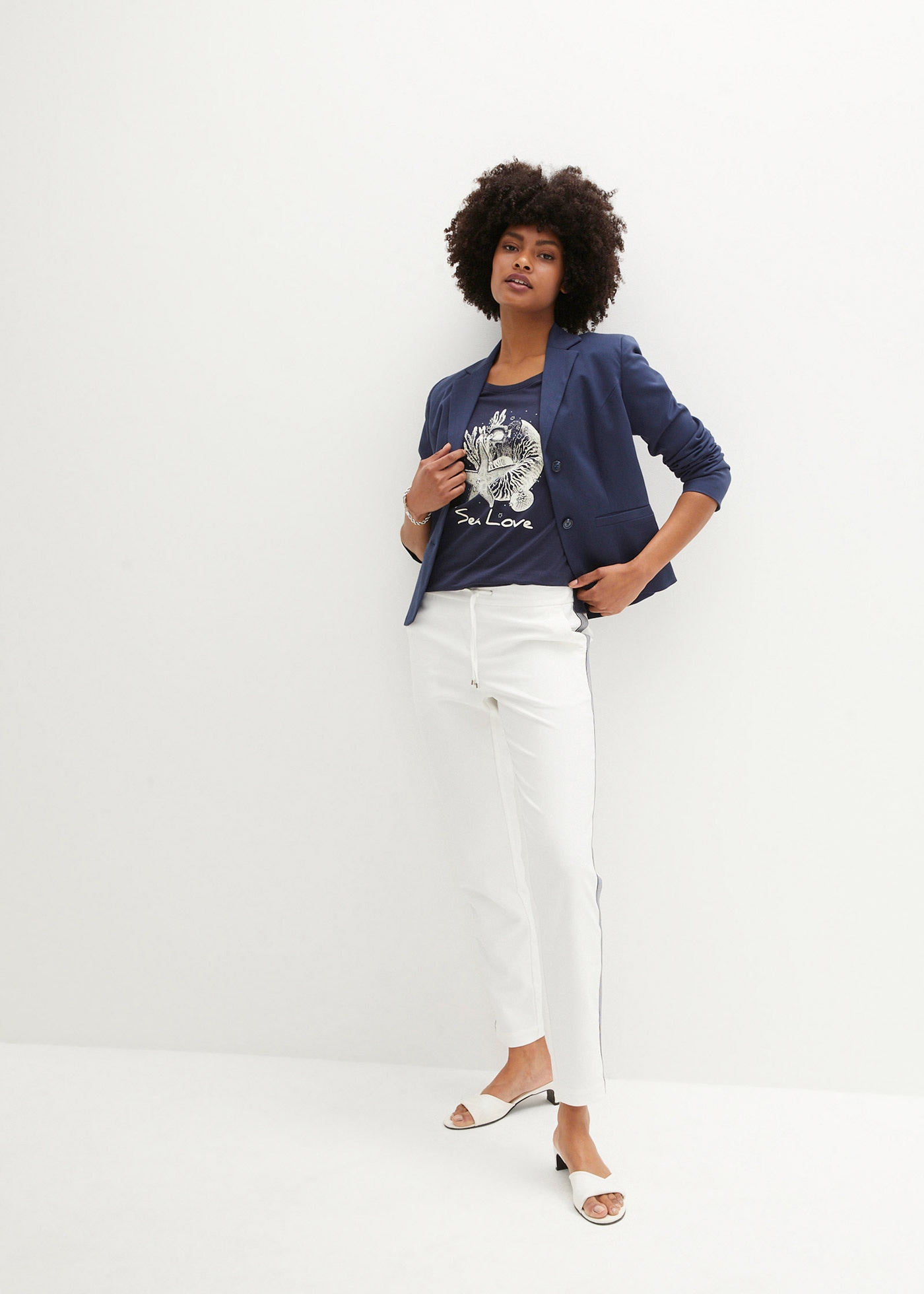 bonprix T-Shirt »T-Shirt Sea Love« lockere Passform, Kurzarm-Design, mit maritimem Druck