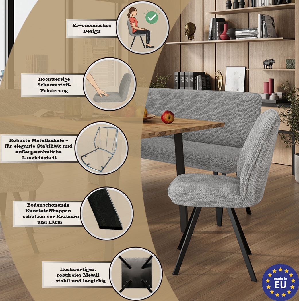 Home affaire Esszimmerstuhl »Mily Essstuhl, Wohnstuhl, Polsterstuhl, 4-Fussstuhl« () 2 Stk.