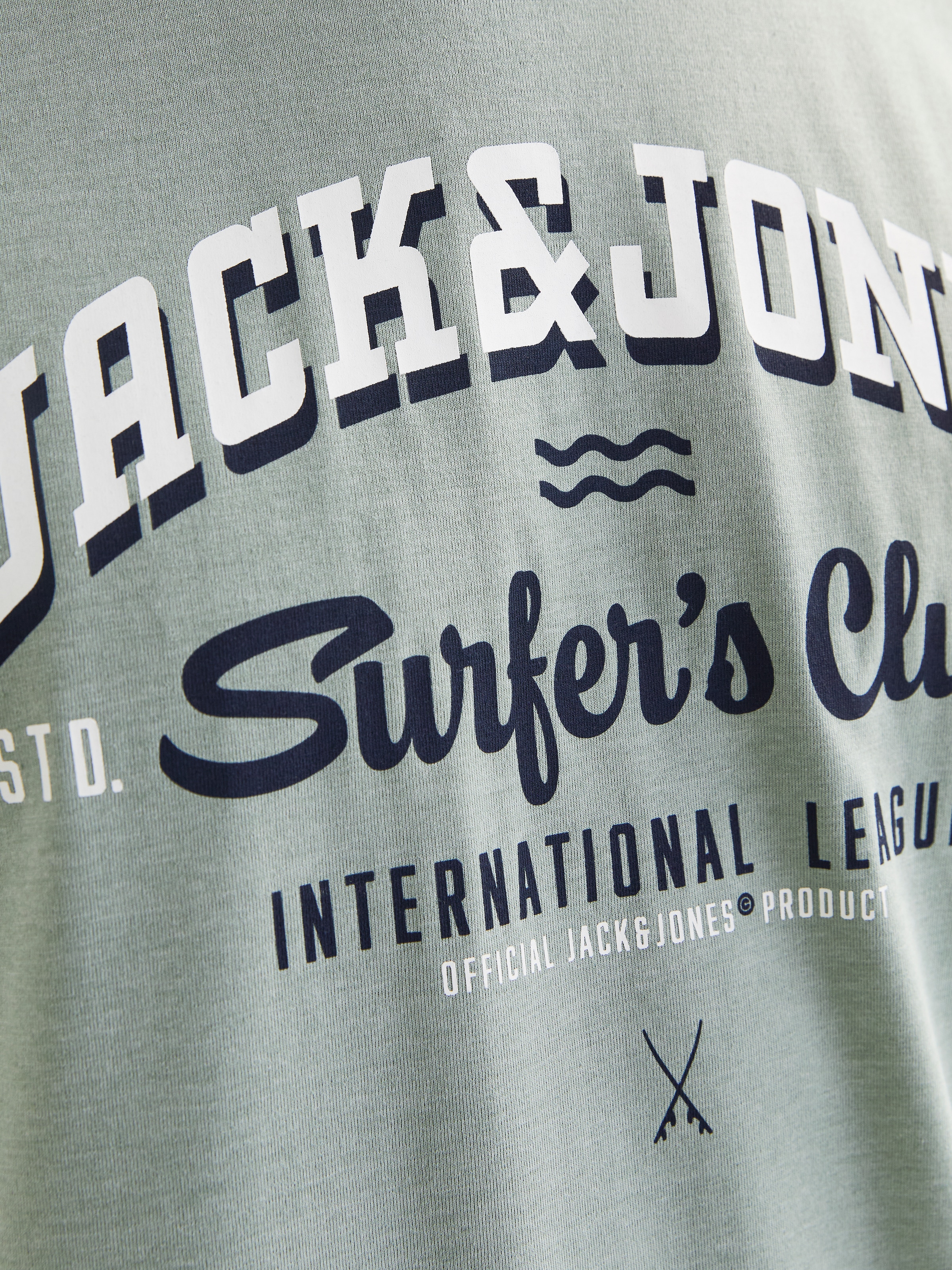 Jack & Jones Rundhalsshirt »JJELOGO TEE SS O-NECK 2 COL SS25 SN«, mit Logo Print