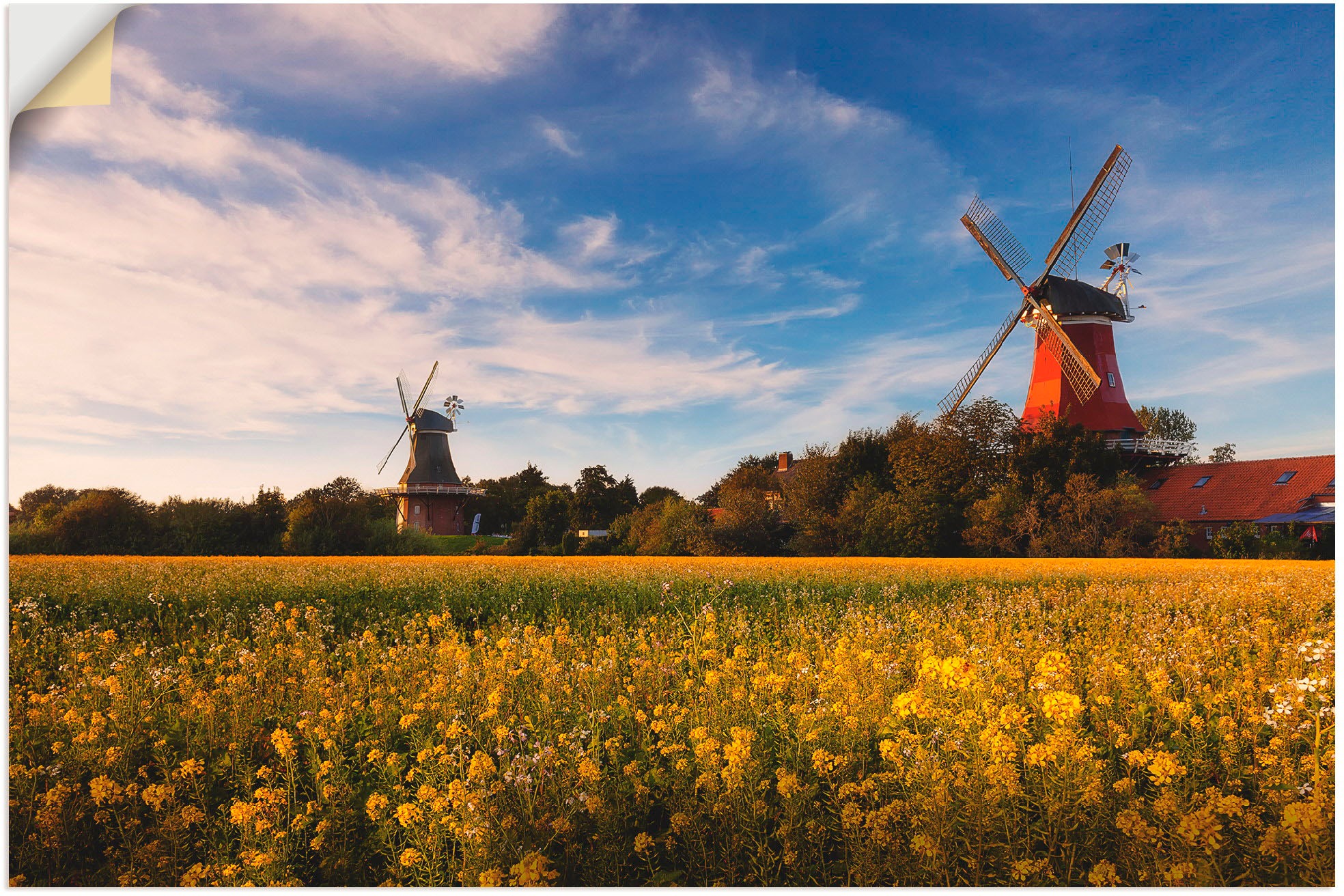 Image of Artland Wandbild »Die Mühlen von Greetsiel«, Felder, (1 St.), in vielen Grössen & Produktarten - Alubild / Outdoorbild für den Aussenbereich, Leinwandbild, Poster, Wandaufkleber / Wandtattoo auch für Badezimmer geeignet bei Ackermann Versand Schweiz