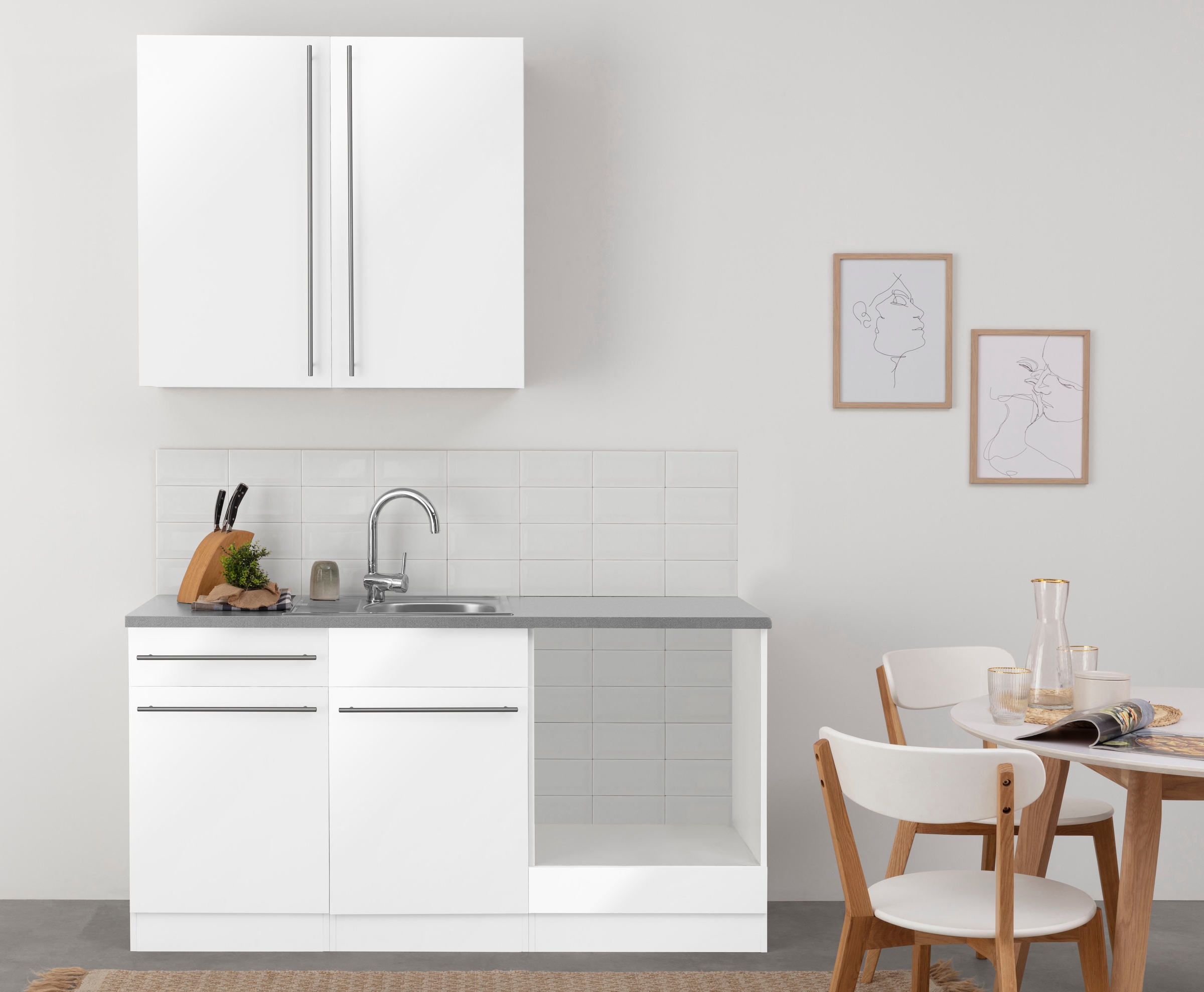 wiho Küchen Küchenzeile »Chicago«, wahlweise mit E-Geräten, Breite 160 cm