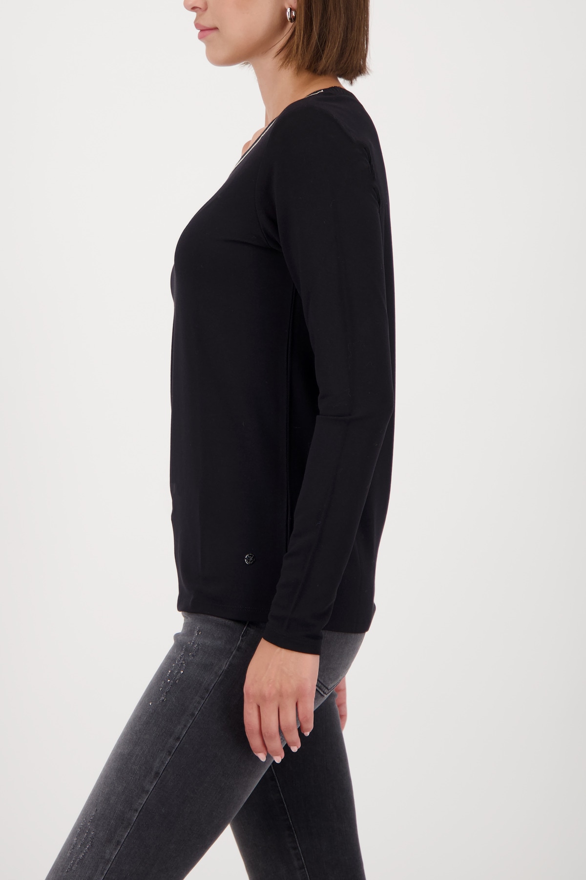 Monari T-shirt à manches longues »Shirt Basic Schmuck Kette« Regular fit mit Rundhalsausschnitt