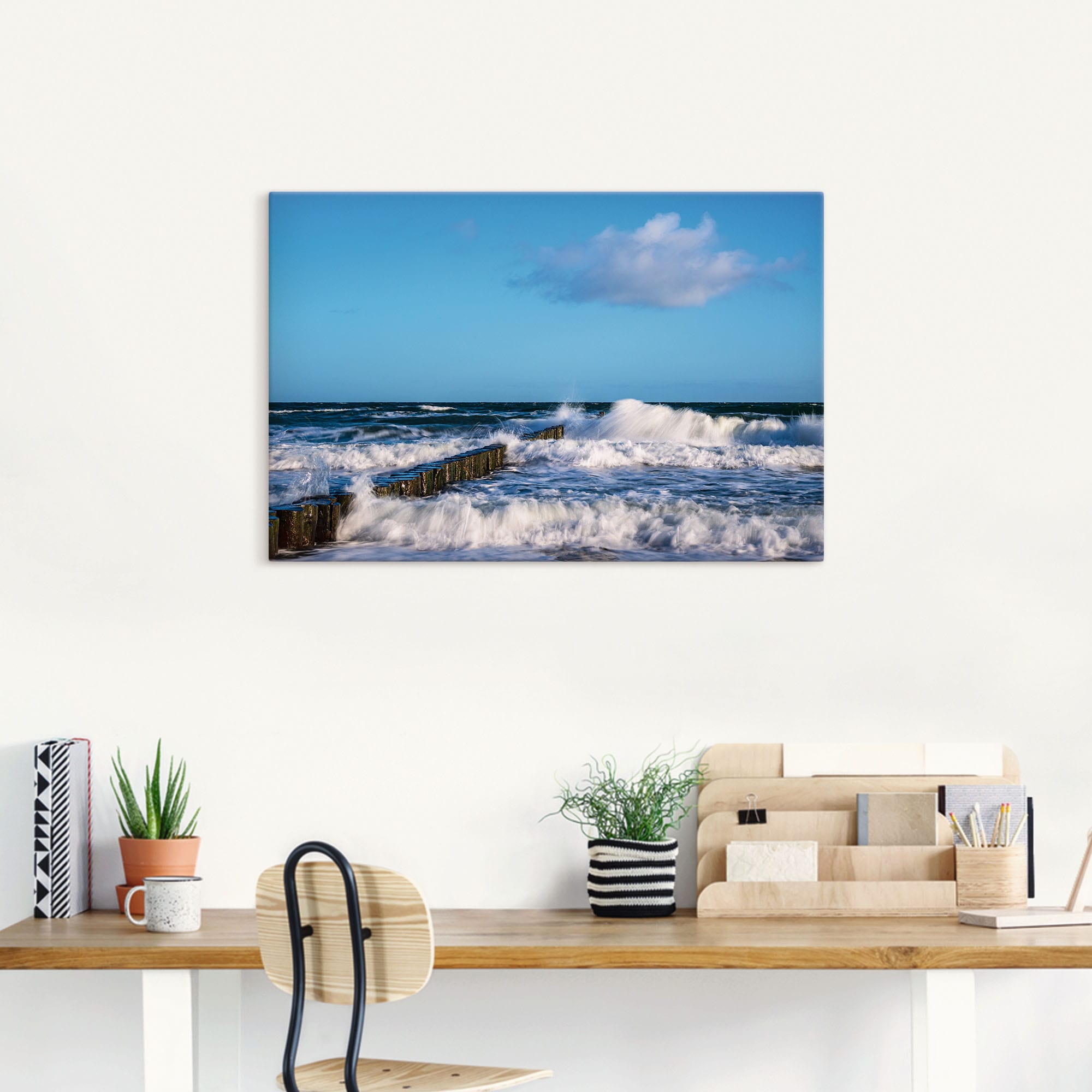 Artland Tableau sur toile »Buhnen an der Küste der Ostsee II« 1 cuis tlg. auf Holzrahmen gespannt