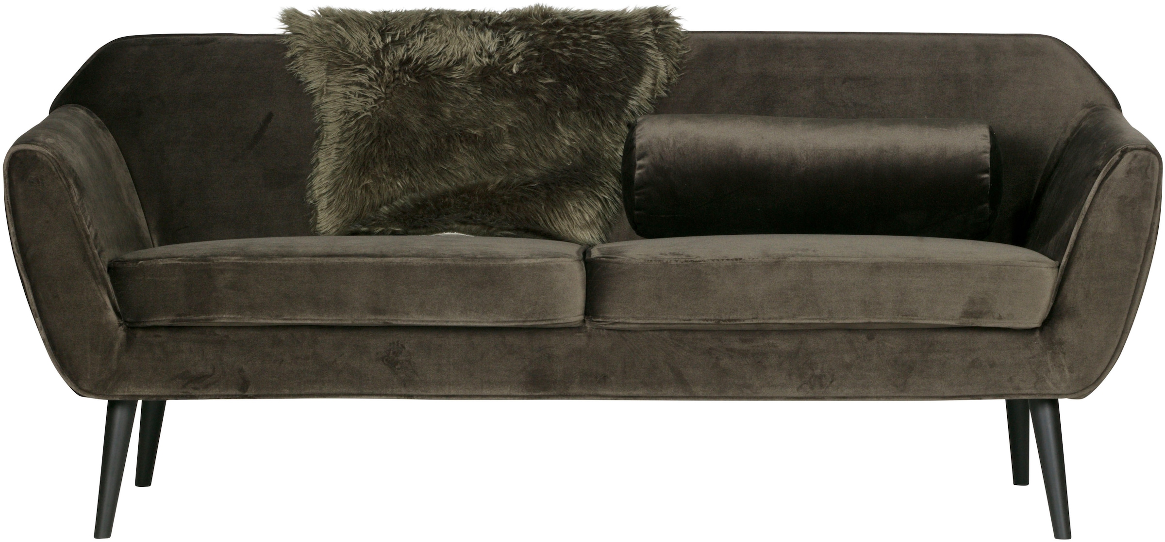 WOOOD 2,5-Sitzer »Rocco Velvet-Bezug mit Buchenholzbeinen, H 75 x B 187 x D 82 cm« Maximale Verschleissfestigkeit, mittlere Sitzhöhe, Pfleiglicht