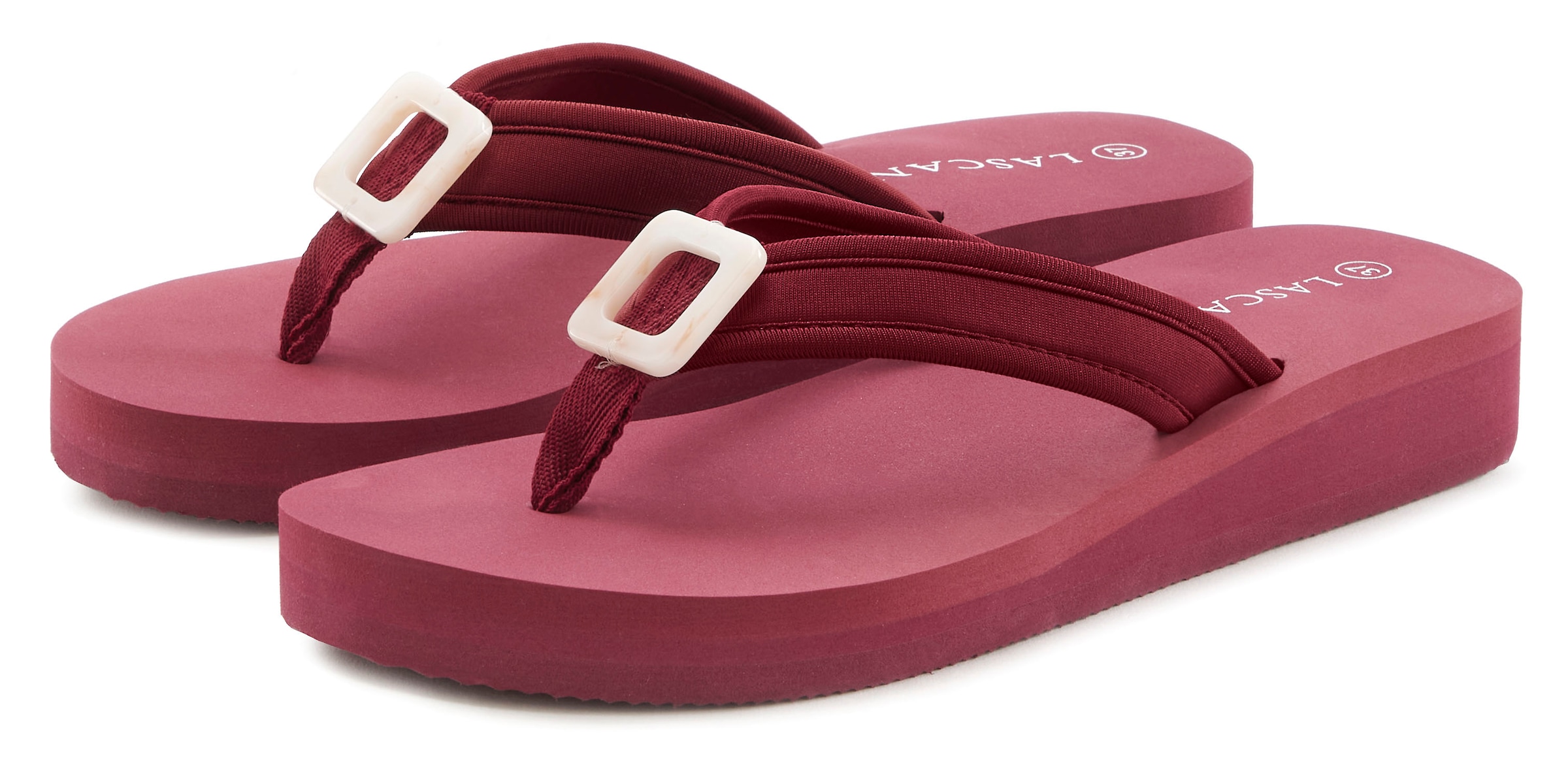 Image of LASCANA Badezehentrenner "Sandale, Badeschuh, Pantolette, Badelatsche, Flip Flop" Zehentrenner mit Zier-Applikation VEGAN