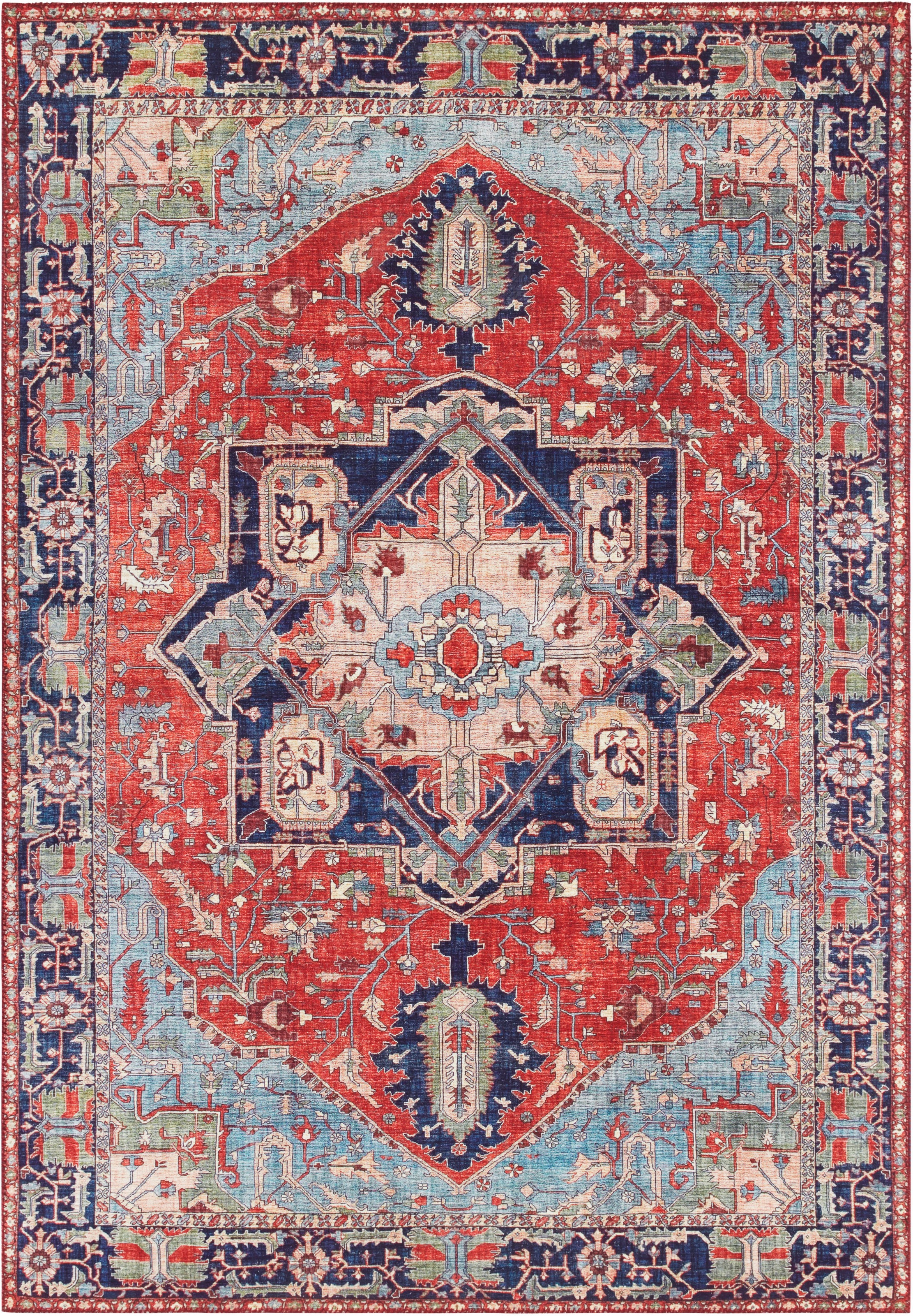Image of ELLE DECORATION Teppich »Hamadan«, rechteckig, 5 mm Höhe, Orient Optik, Vintage Design, Wohnzimmer, Schlafzimmer, Robust, Pflegeleicht, gekettelt, kräftige Farben bei Ackermann Versand Schweiz