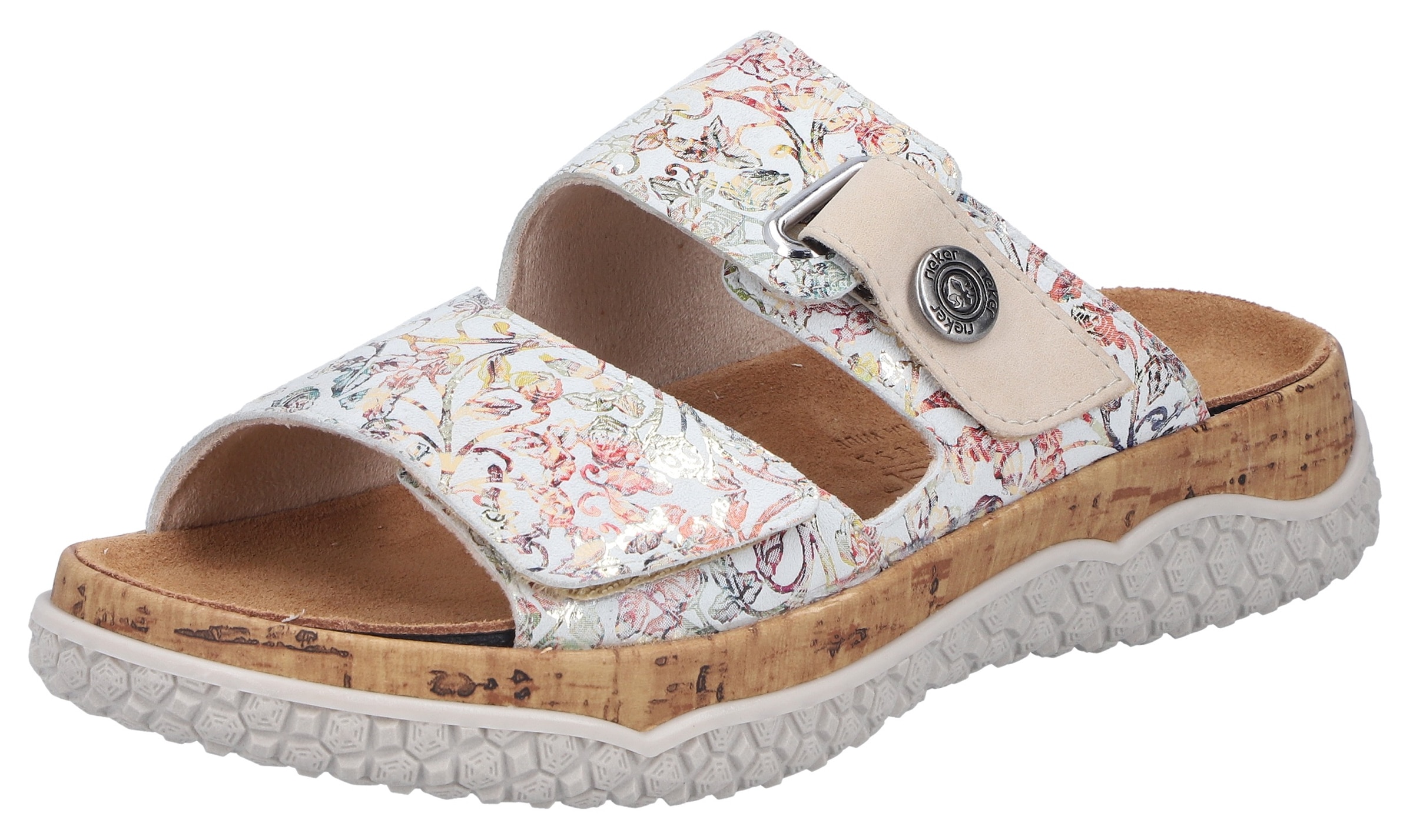 Rieker Pantolette  Chaussure d'été, chaussure à enfiler, chausson avec bride auto-agrippante