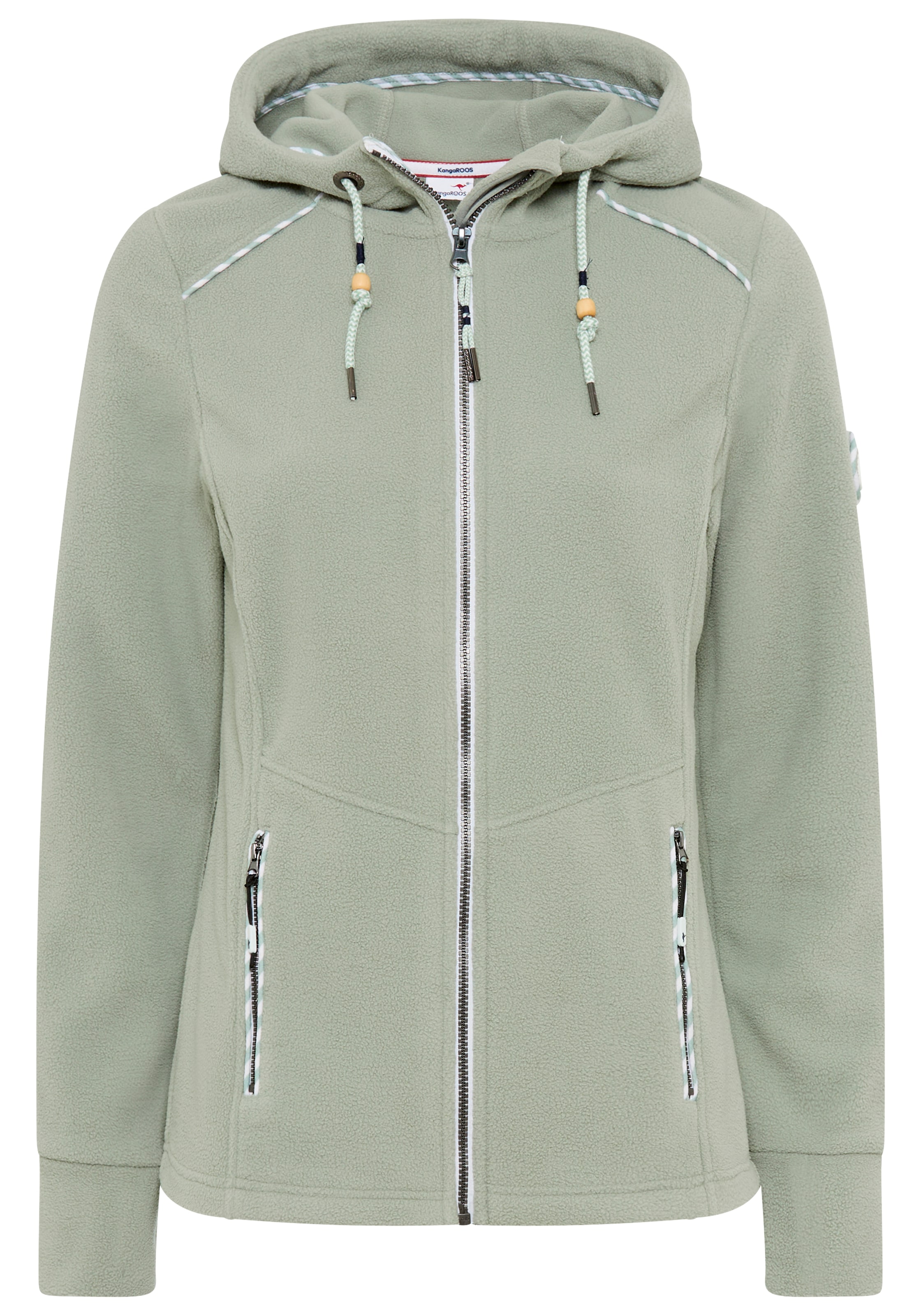 KangaROOS Veste polaire mit Kapuze figurbetonte Passform,  mit Kapuze und Kordelzug, Übergangsjacke