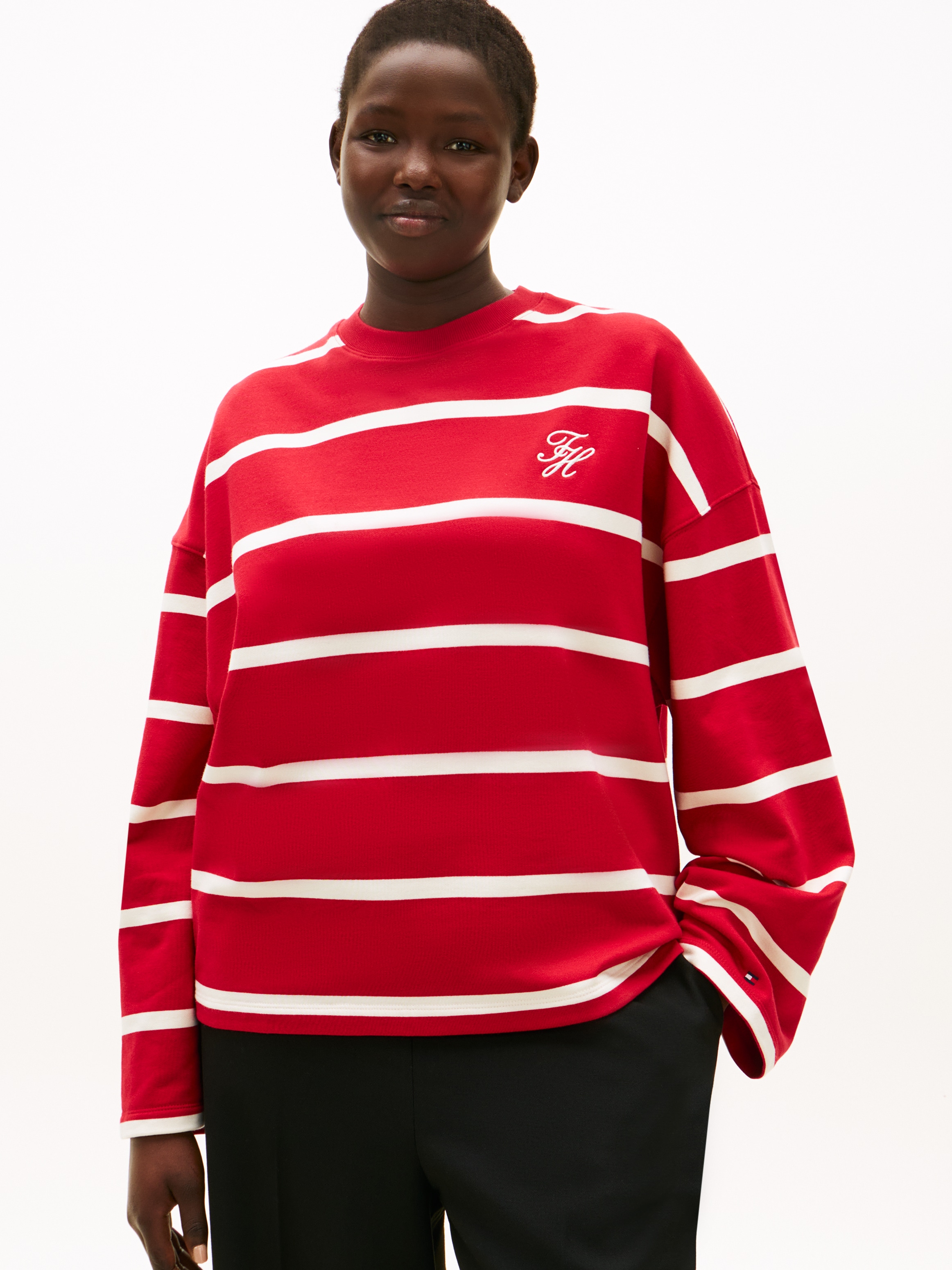 Image of Tommy Hilfiger Curve Sweatshirt "CRV TH SCRIPT MDRN TERRY SWTSHRT", in grossen Grössen