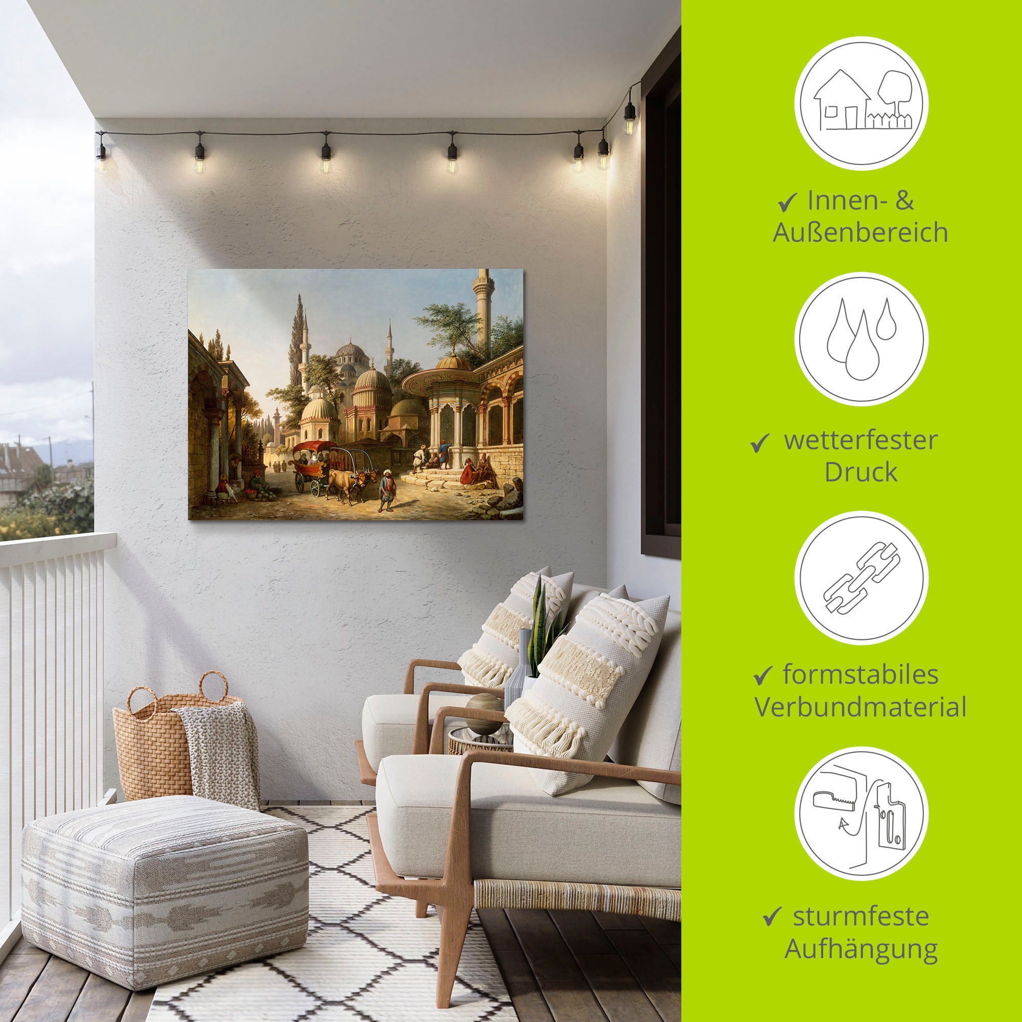 Artland Wandbild »Ansicht einer Moschee in Istanbul«, Gebäude, (1 St.), als Alubild, Outdoorbild, Leinwandbild, Poster in verschied. Grössen
