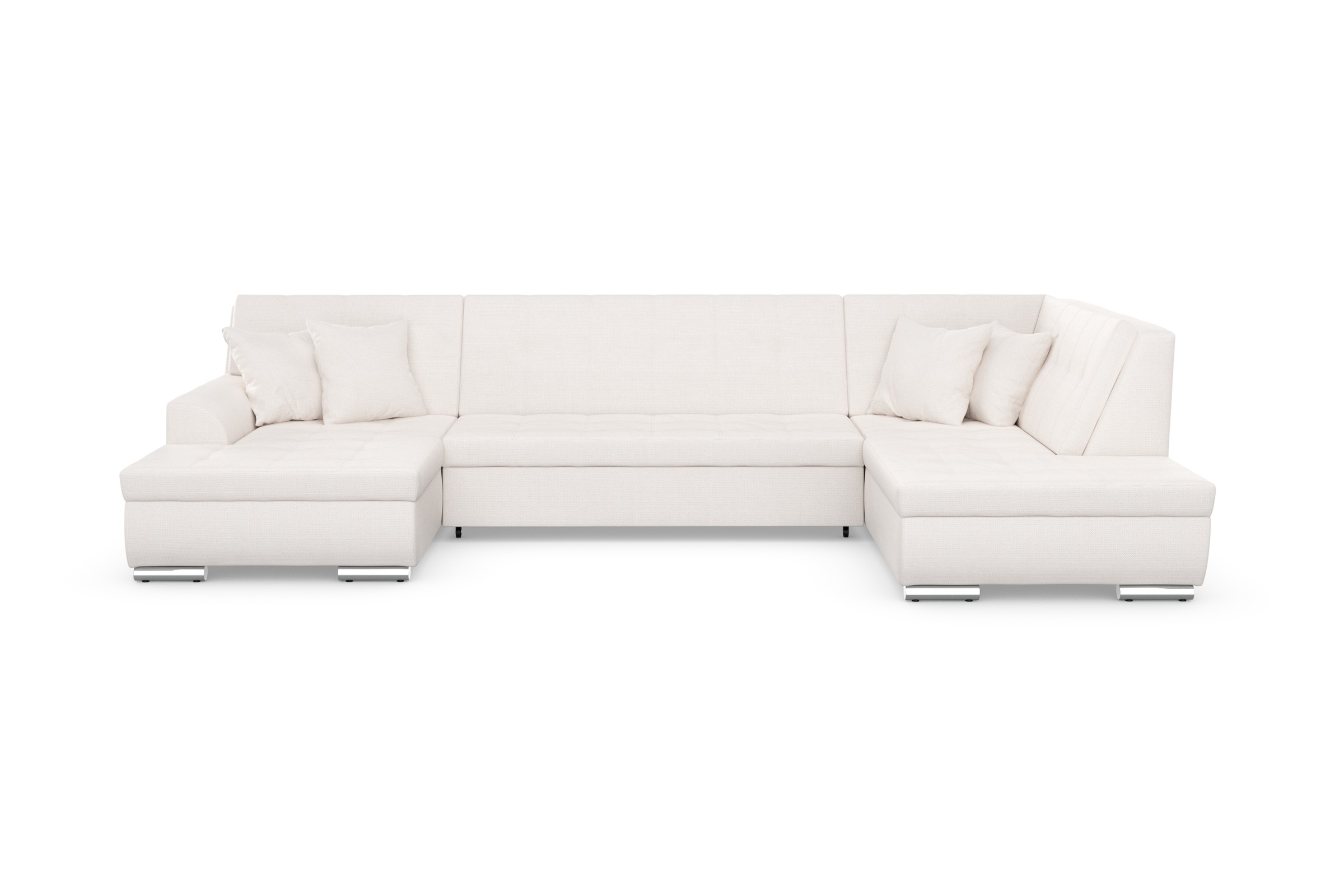DOMO collection Wohnlandschaft »Treviso incl. Zierkissen, moderne Steppung, XXL: B/T/H: 364/201/83 cm«, wahlweise mit Bettfunktion, in vielen Bezugsarten auch in Cord U-Form