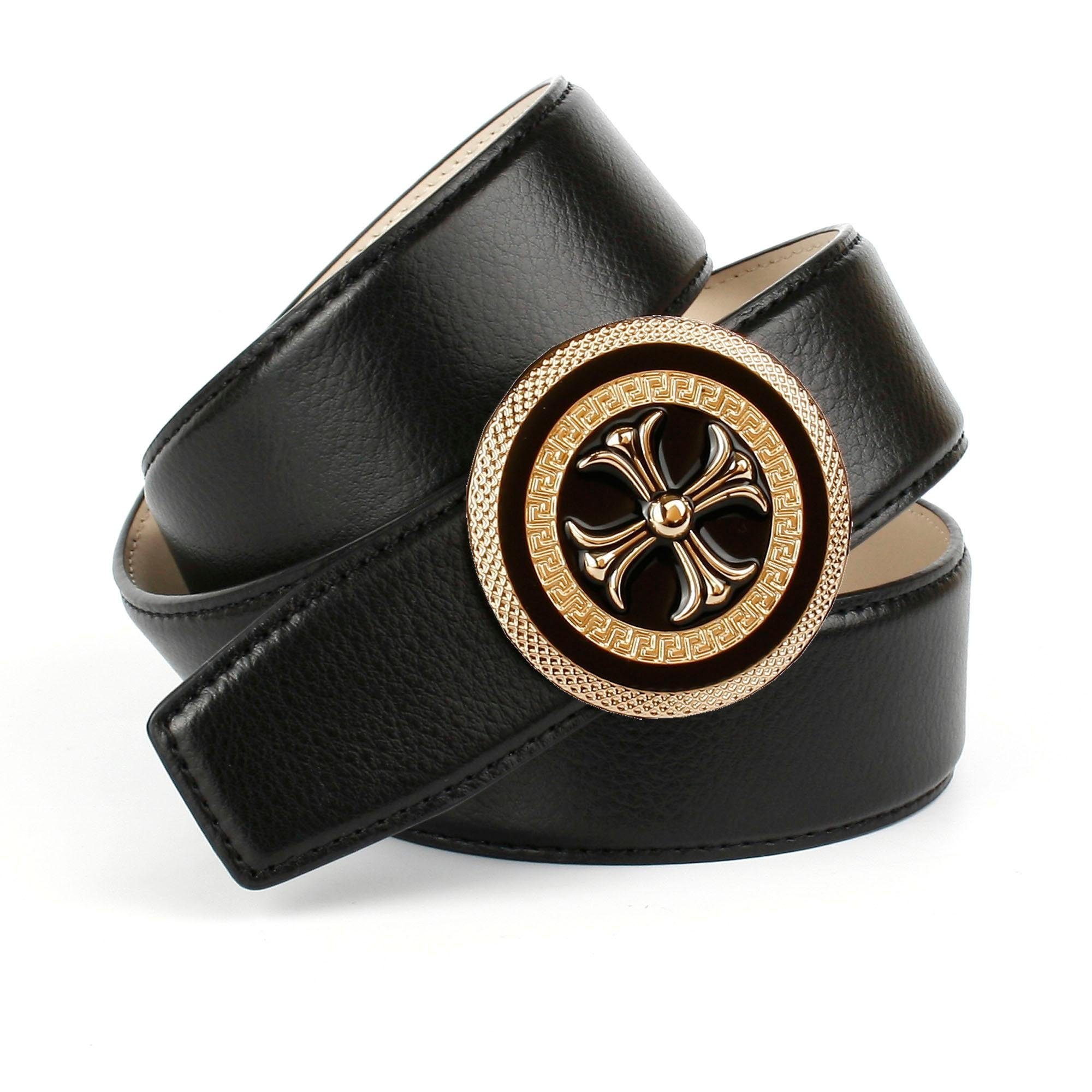 Image of Anthoni Crown Ledergürtel, mit runder goldfarbener Schliesse bei Ackermann Versand Schweiz