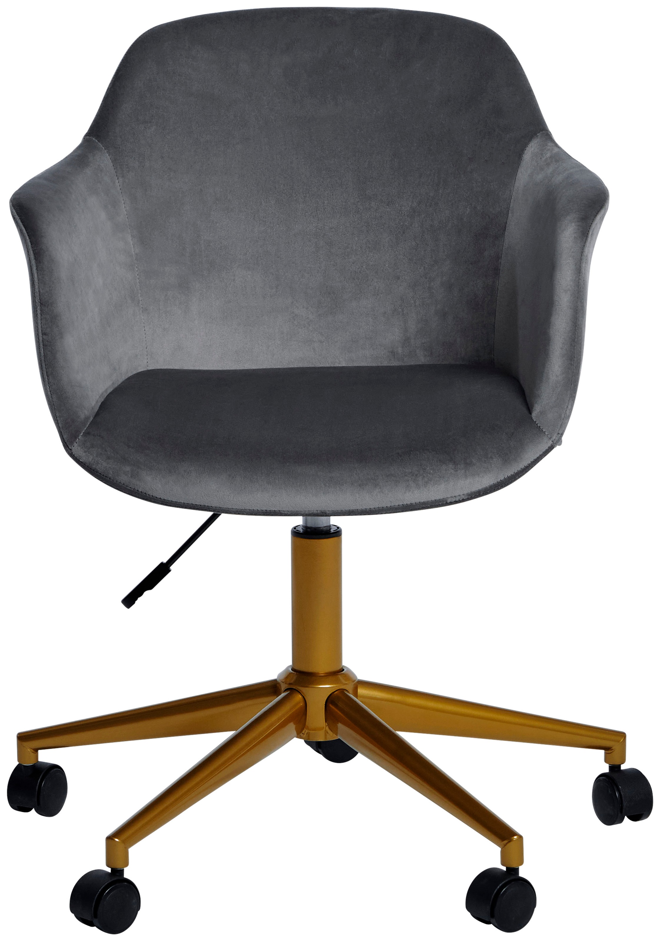 Image of Jahnke Schreibtischstuhl "SHELL WORX" () 1 Stk.Büro-/ Schreibtischstuhl, höhenverstellbar, Samt, Gestell in Gold-Look