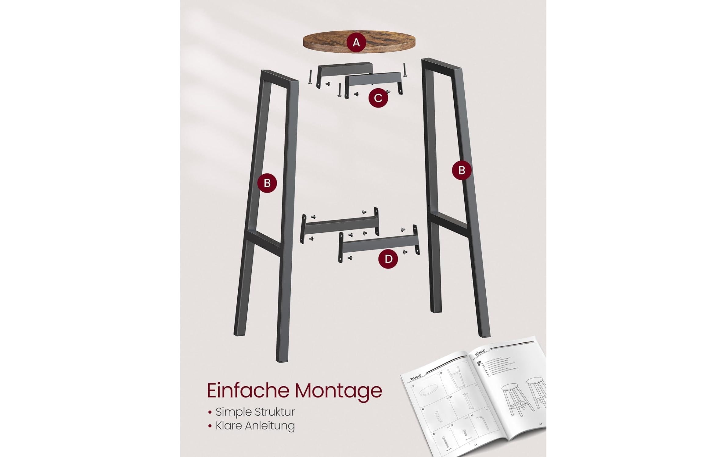 VASAGLE Tabouret de bar »2er Set« 2 cuis tlg.