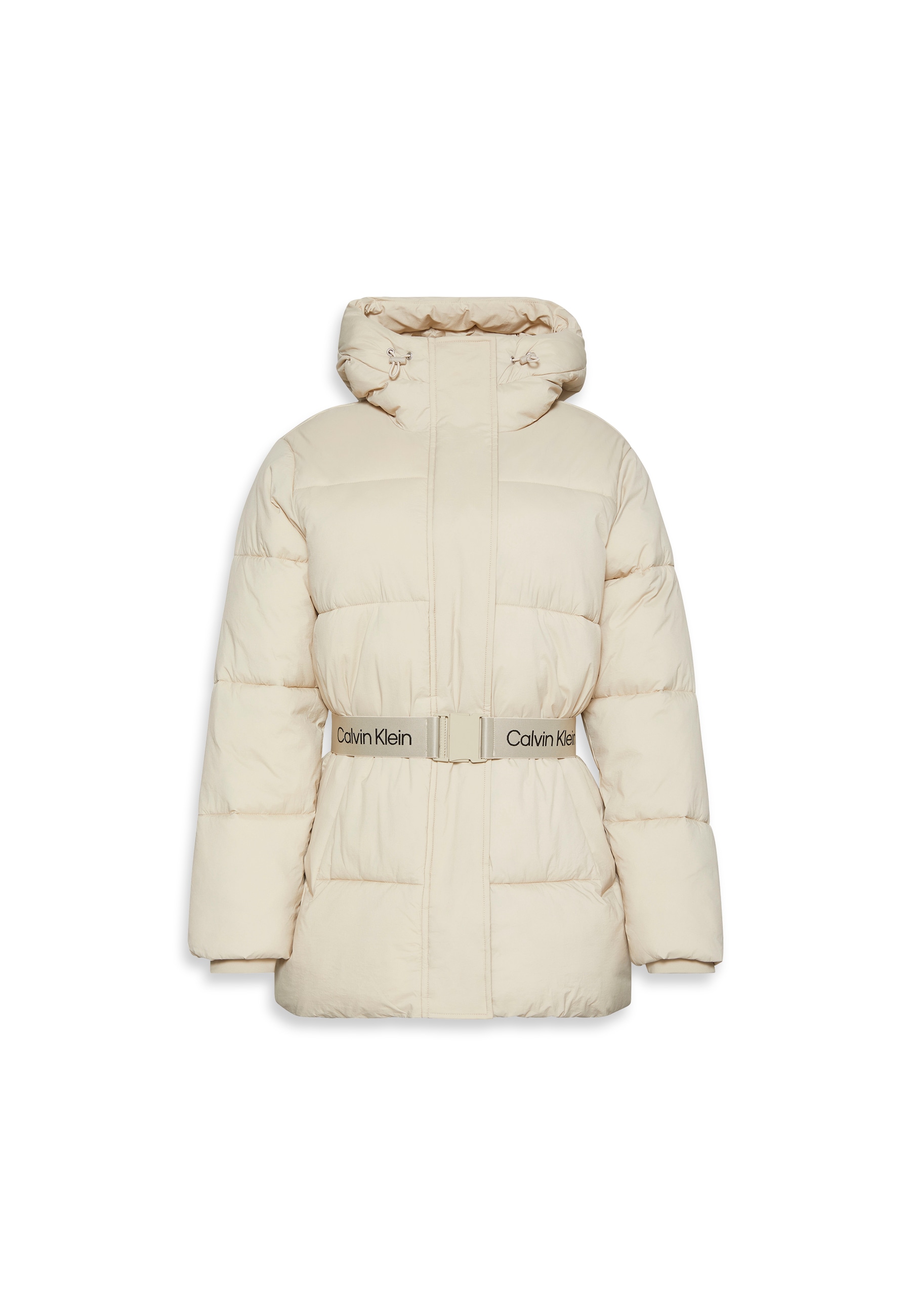 Calvin Klein Jeans Veste matelassée »BELTED MIDWEIGHT PUFFER« mit Kapuze Mit Rundhalsausschnitt, regular fit