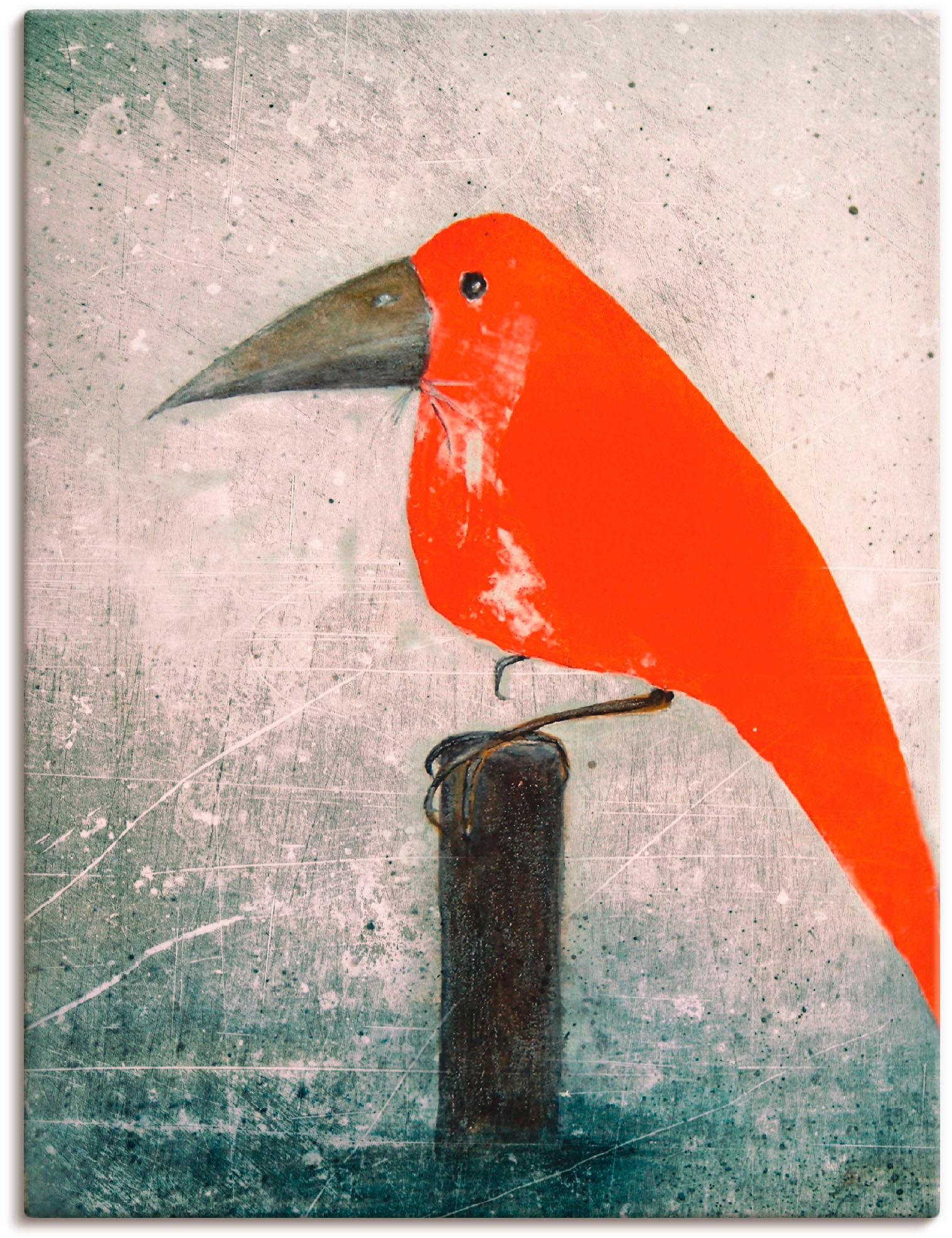 Image of Artland Wandbild "Der Rote Vogel" Vögel 1 Stk. tlg. als Leinwandbild, Poster in verschied. Grössen