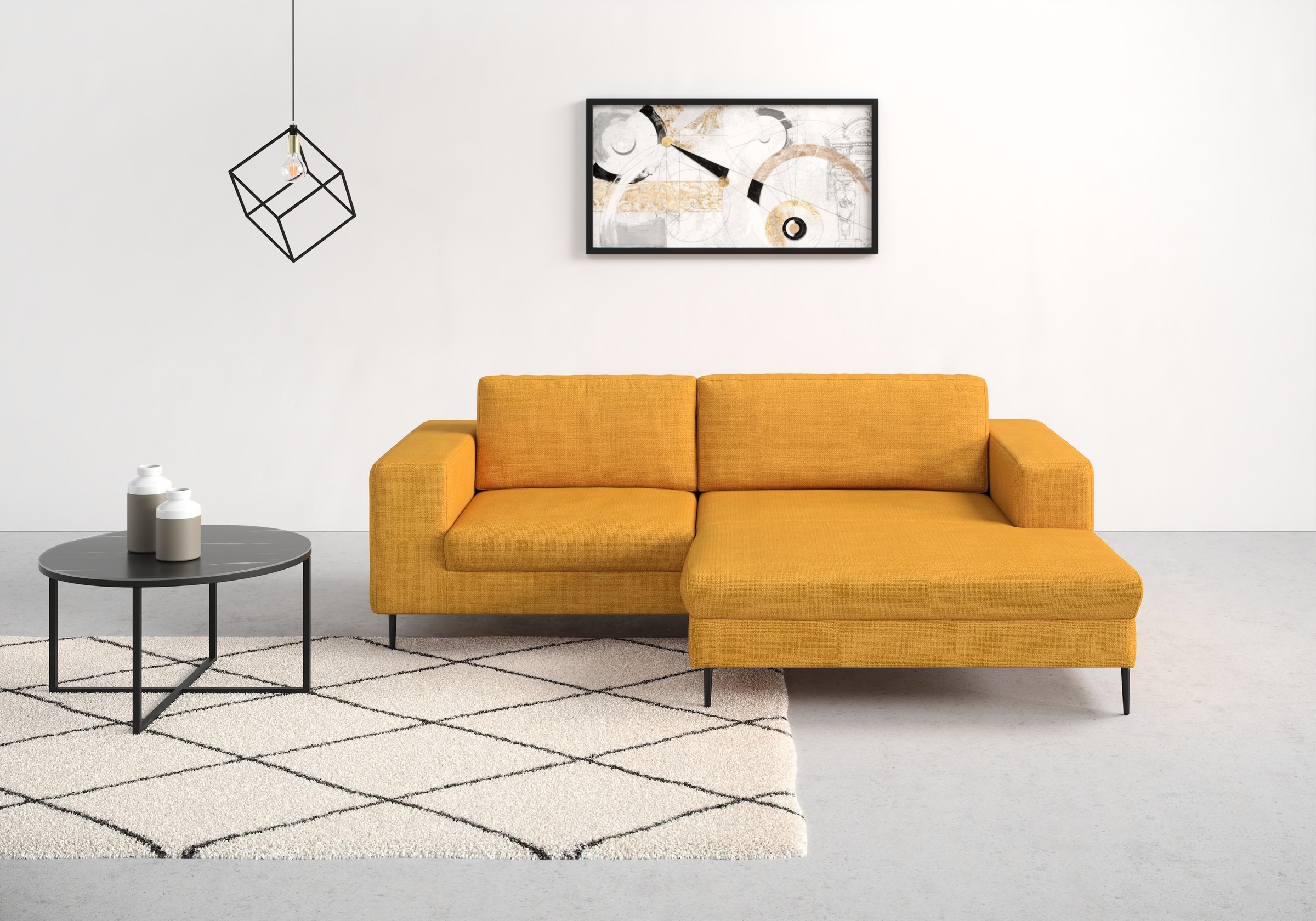 DOMO collection Ecksofa »Modica kompakt und elegant, Breite 244, L-Form«, moderne Optik mit extrabreiter Recamiere, auch in Cord