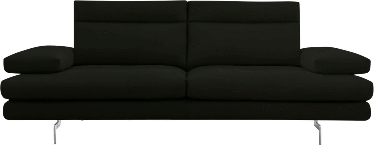 CALIA ITALIA 3-Sitzer »Toby Wing, Designsofa mit hohem Sitzkomfort, bequem und elegant«, inklusive Sitztiefenverstellung, Füsse in Chrom glänzend