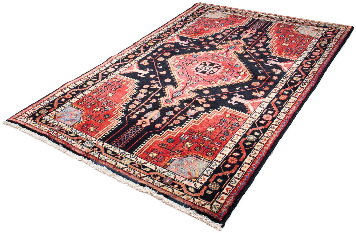 Image of morgenland Orientteppich »Perser - Nomadic - 220 x 139 cm - dunkelblau«, rechteckig, 10 mm Höhe, Wohnzimmer, Handgeknüpft, Einzelstück mit Zertifikat bei Ackermann Versand Schweiz