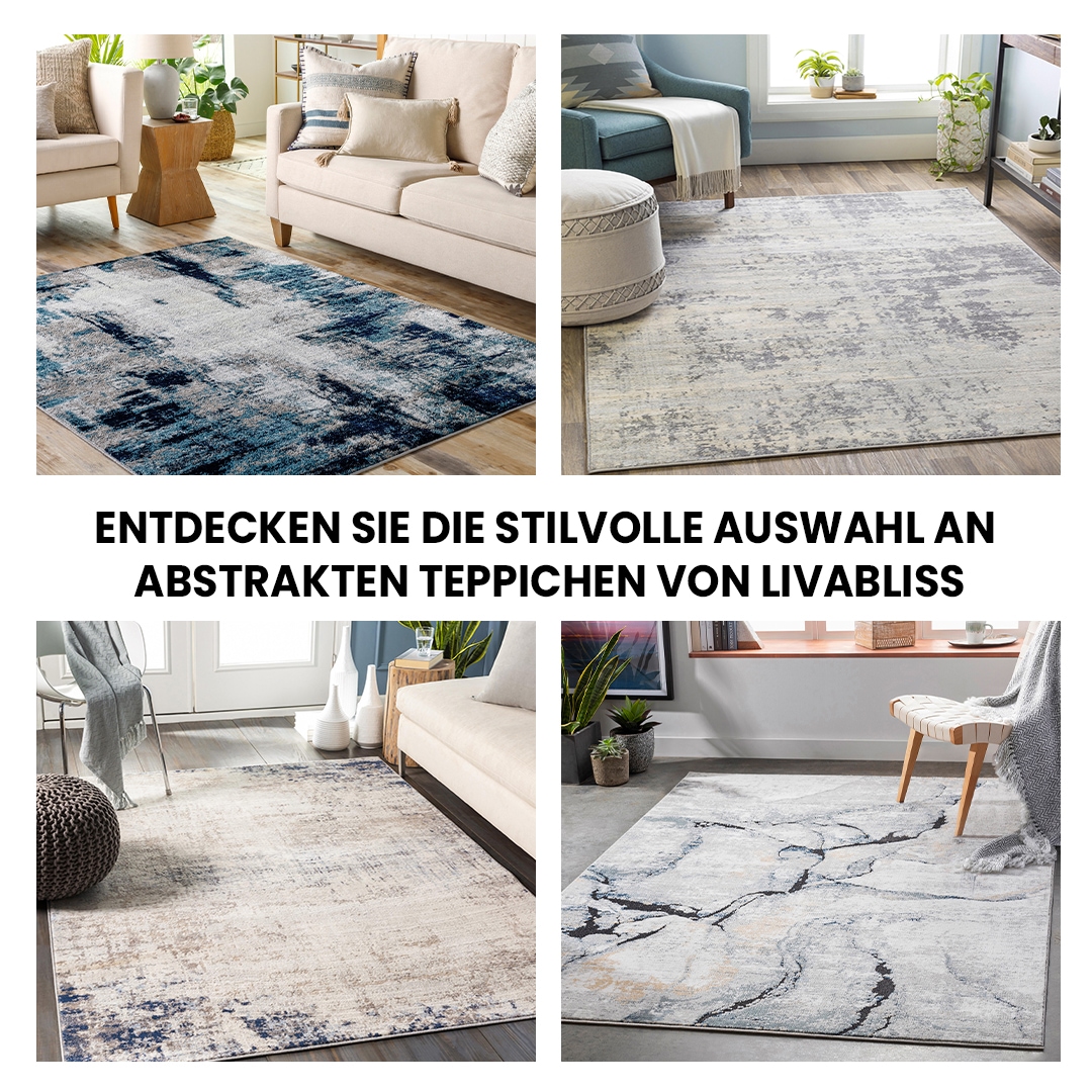 Livabliss Teppich »BERLIN«, rechteckig, 10 mm Höhe, Moderner Designerteppich in Marmor Optik, Kurzflor Wohnzimmerteppich