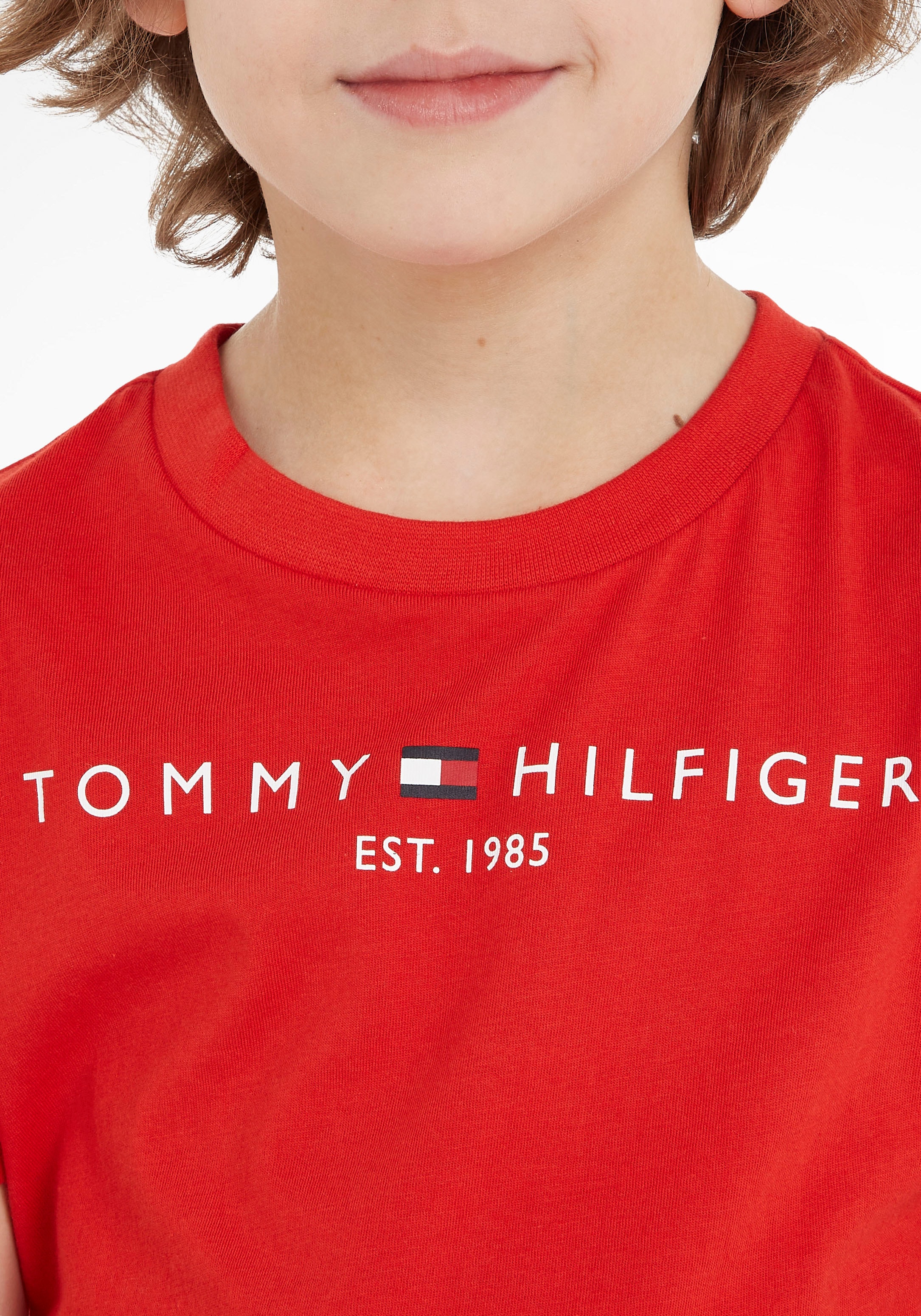 ✌ Tommy Hilfiger T-Shirt »ESSENTIAL für ligne en TEE«, Mädchen Acheter und Jungen