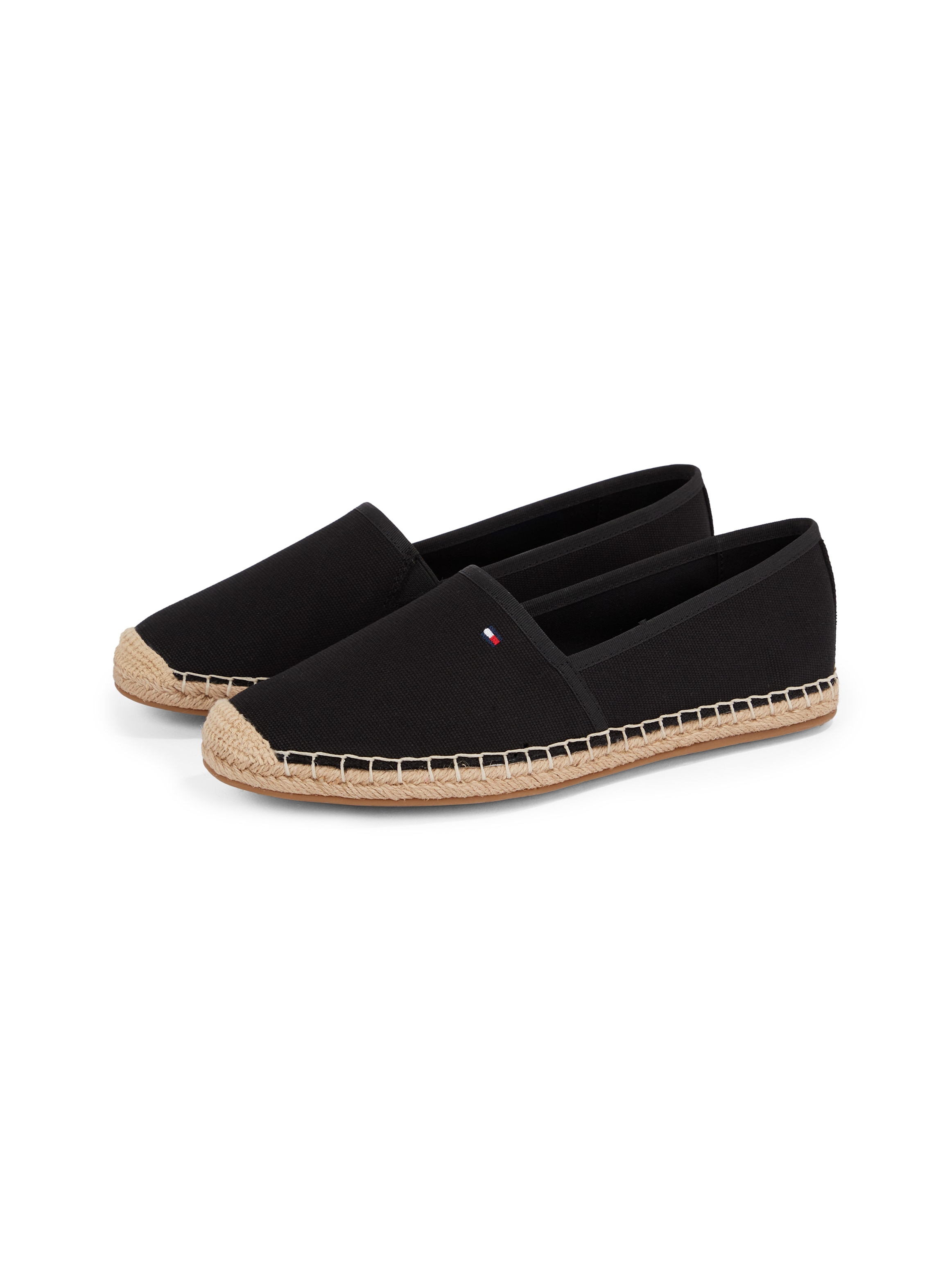 Image of Tommy Hilfiger Espadrille "FLAG CANVAS ESPADRILLE",Slipper, Flats, Bequemschuh, Jutebezug und Ziernähten, schmale Form