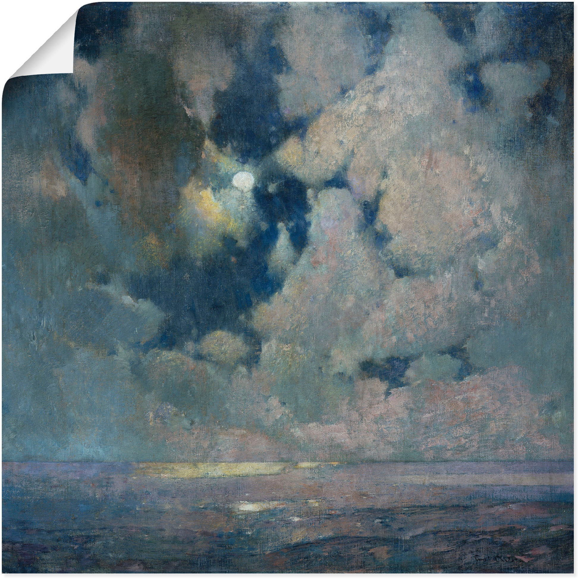 Image of Artland Wandbild »Das Meer bei Sonnenaufgang.«, Sonnenaufgang & -untergang, (1 St.), in vielen Grössen & Produktarten - Alubild / Outdoorbild für den Aussenbereich, Leinwandbild, Poster, Wandaufkleber / Wandtattoo auch für Badezimmer geeignet bei Ackerman