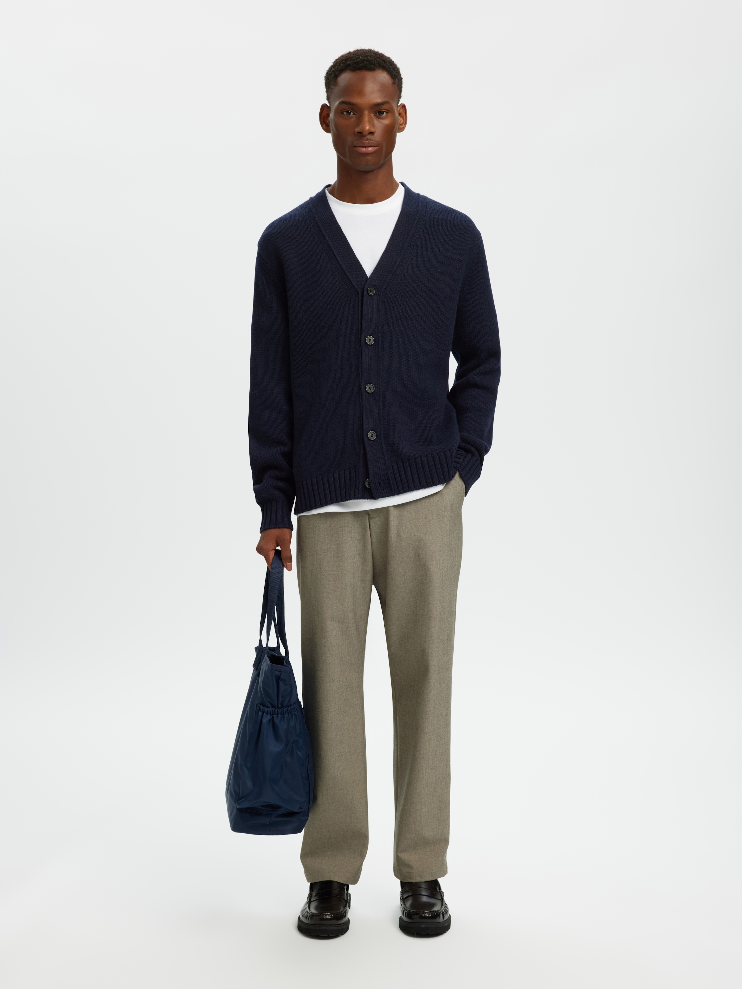 SELECTED Veste en tricot »SLMCODY LS KNIT CARDIGAN NOOS« Mélange de laine, coupe régulière