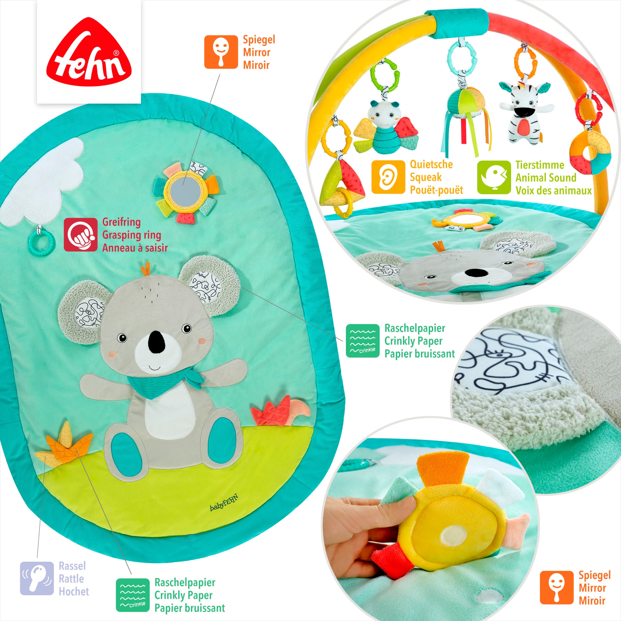 Fehn Baby Gym »DoBabyDoo, 3-D-Activity-Decke Koala«