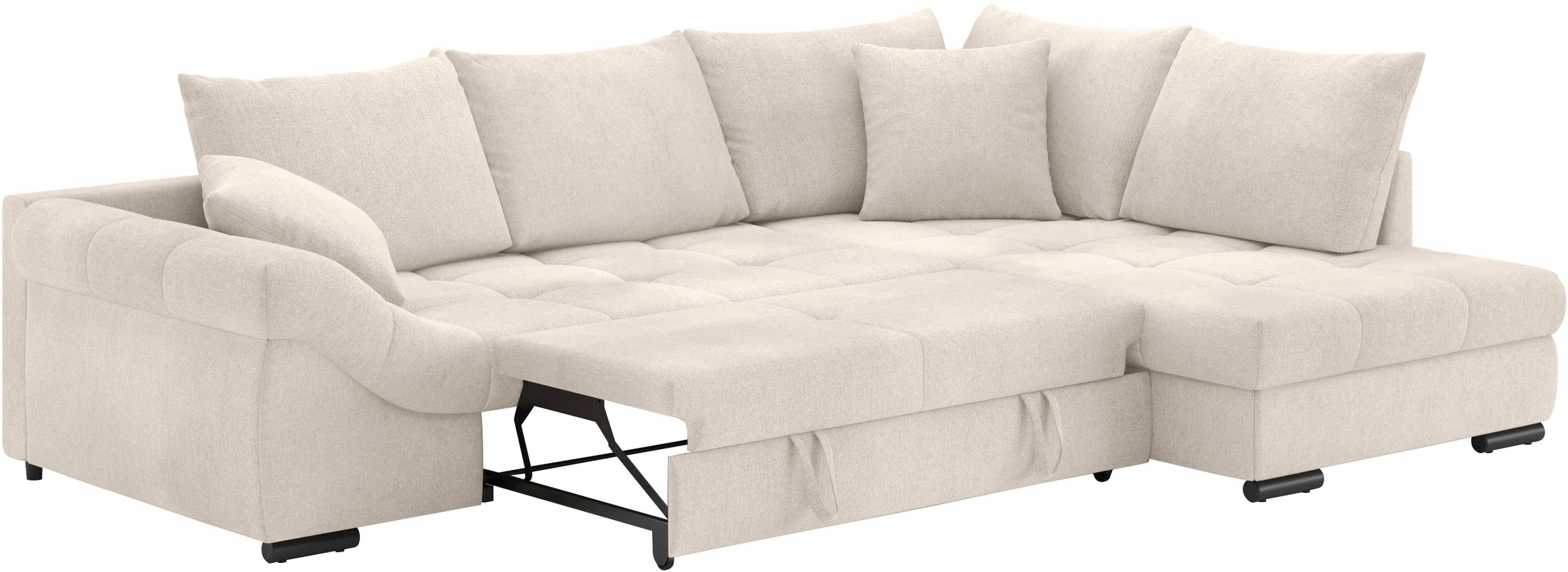 Mr. Couch Ecksofa »Allegro DuraFlex, L-Form«, Hochschläfer-Bettauszug, Kaltschaumpolsterung, bis 140 kg belastbar