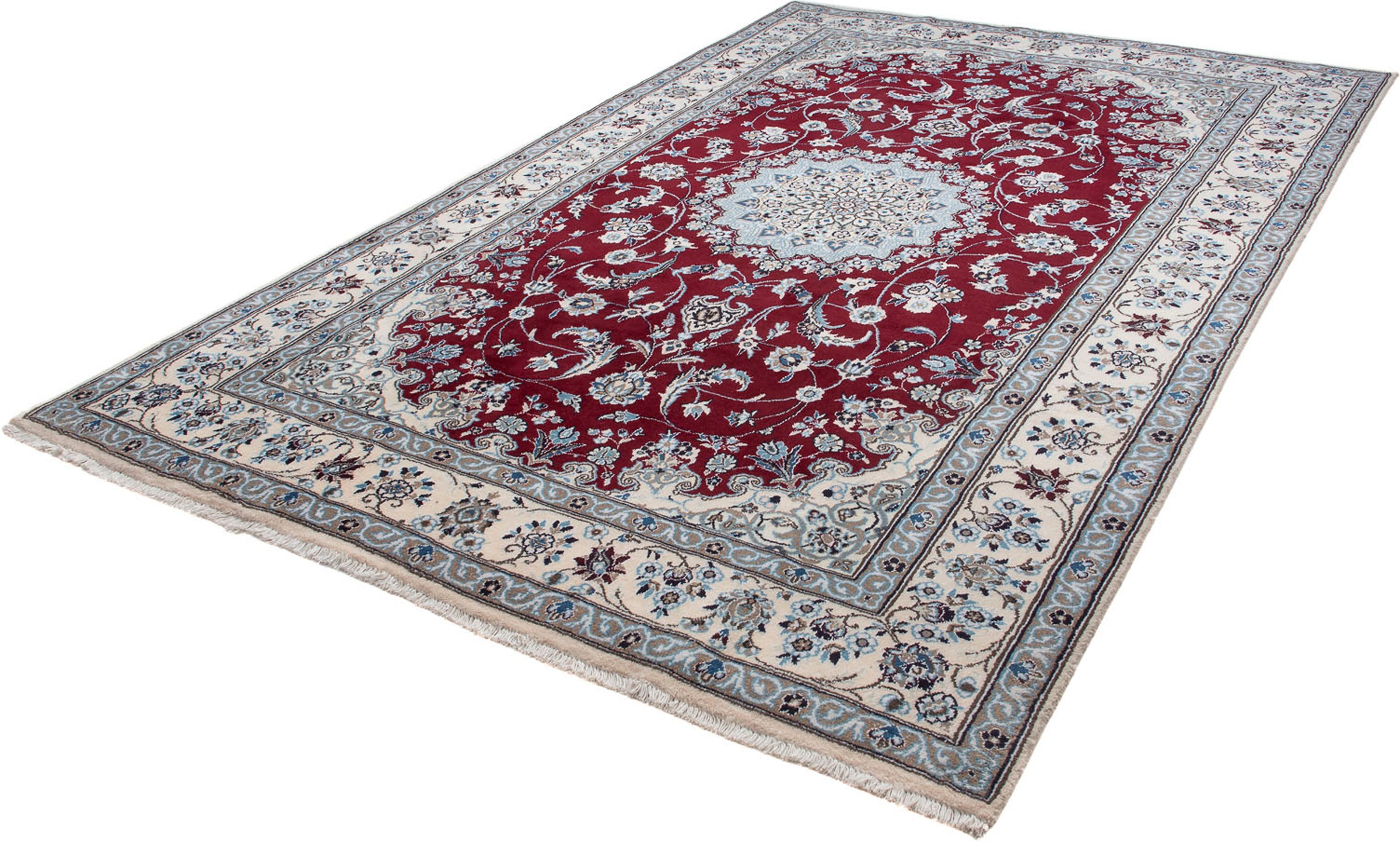 Image of morgenland Orientteppich »Perser - Nain - 305 x 200 cm - dunkelrot«, rechteckig, 10 mm Höhe, Wohnzimmer, Handgeknüpft, Einzelstück mit Zertifikat bei Ackermann Versand Schweiz