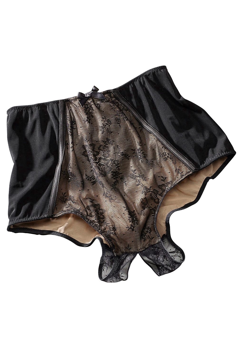 ♕ petite fleur extravaganter hinten Schnürung versandkostenfrei goldfarben Panty-Ouvert, kaufen mit