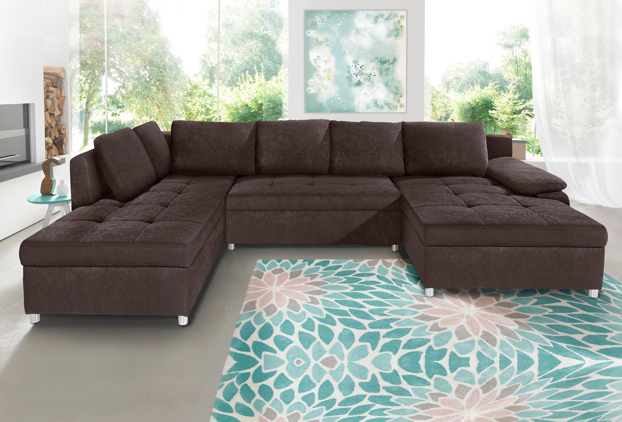 sit&more Wohnlandschaft »Labene U-Form« wahlweise mit Bettfunktion und Bettkasten