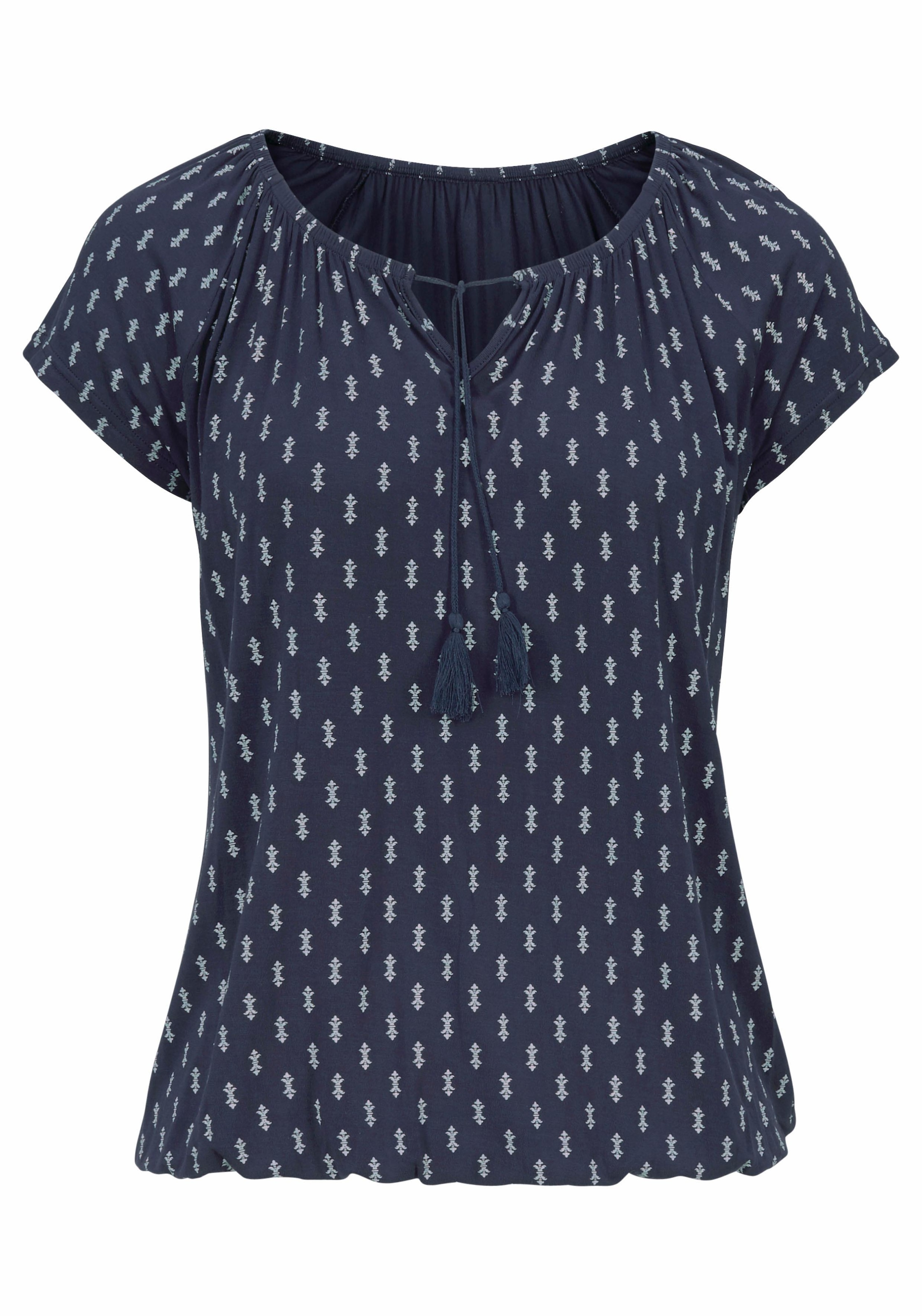 Vivance Kurzarmshirt »mit leicht gerafftem Ausschnitt«, (2er-Pack), aus weichem Viskose-Stretch