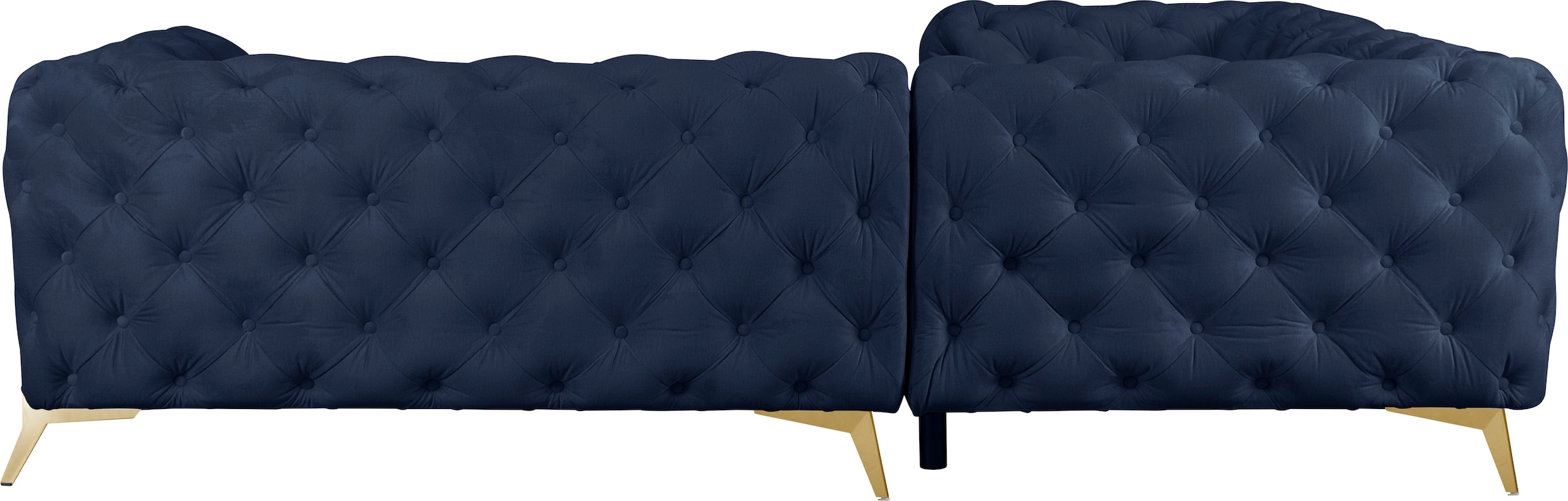 Home affaire Canapé Chesterfield »Amaury L-Form« Look Chesterfield, largeur/profondeur 262 cm chacun, couleur des pieds au choix