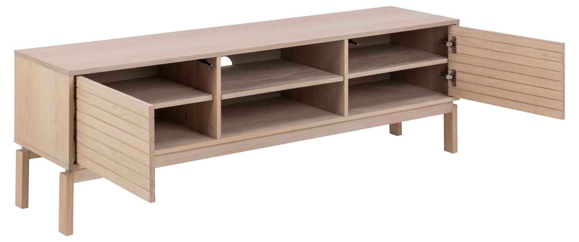 ACTONA GROUP »Linley TV-Tisch, Lowboard, Fernsehtisch,« Eichenfurnier, 2 Türen, 2 Einlegeböden, Lamellenfront, B: 160cm