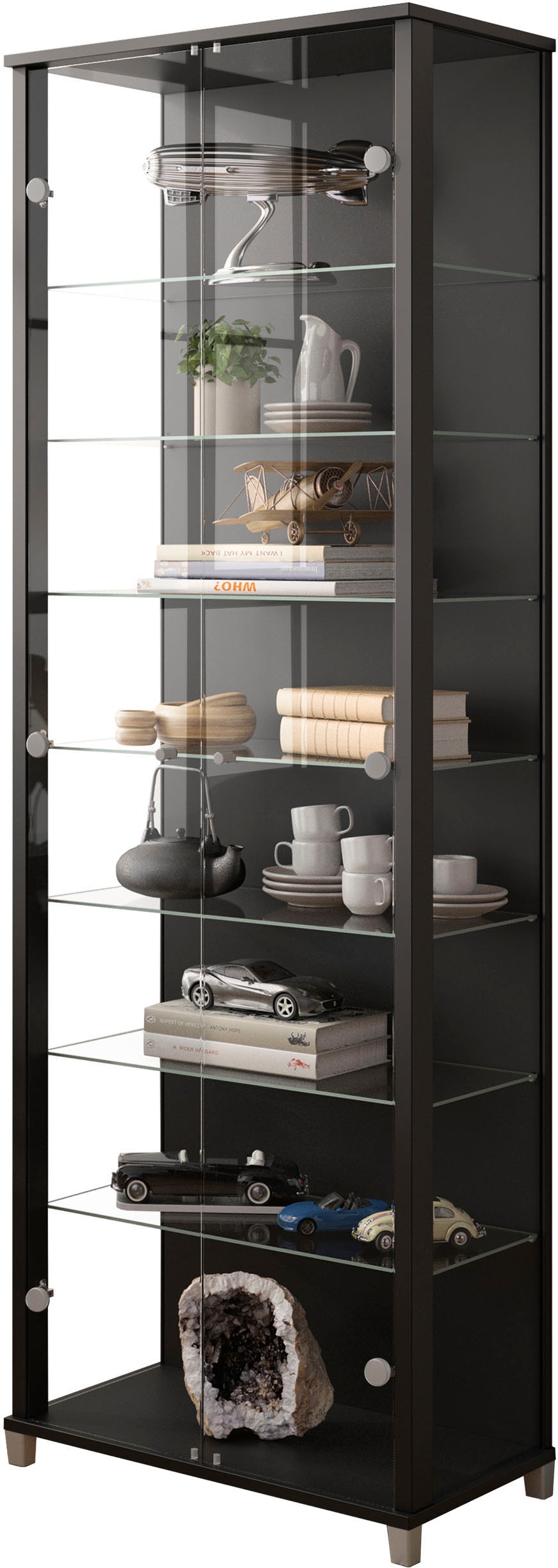 fif möbel Vitrine »Optima« Standvitrine, 2 Glastüren, 7 Böden, vielseitig, perfekt für Sammler