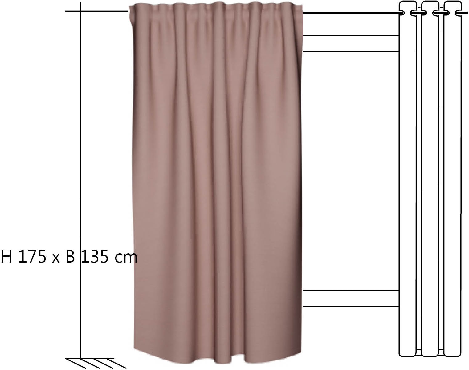 HOMING Rideau »Merle« Boucles cachées 1 cuis tlg. écharpe finie