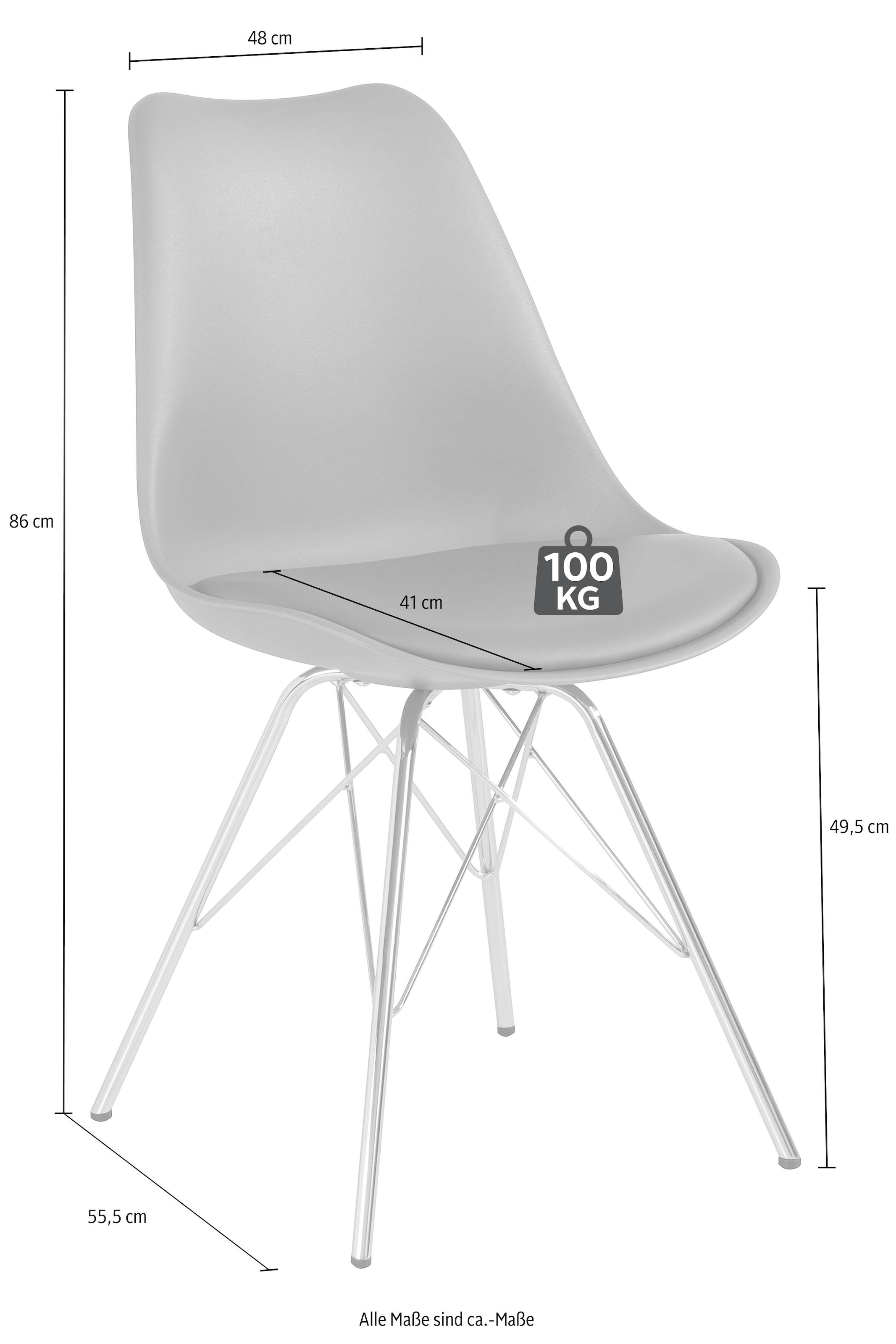 Sitzschale mit 01«, Homexperts confortablement in acheter 2 »Ursel St., 4-Fussstuhl Sitzkissen Kunstleder, (Set), Kunstleder