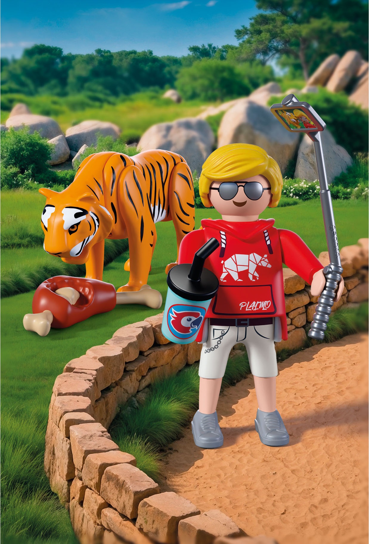 Playmobil® Jeu de construction »Zoo: Tiger und Besucher (72089), Animals & Friends« Made in Europe