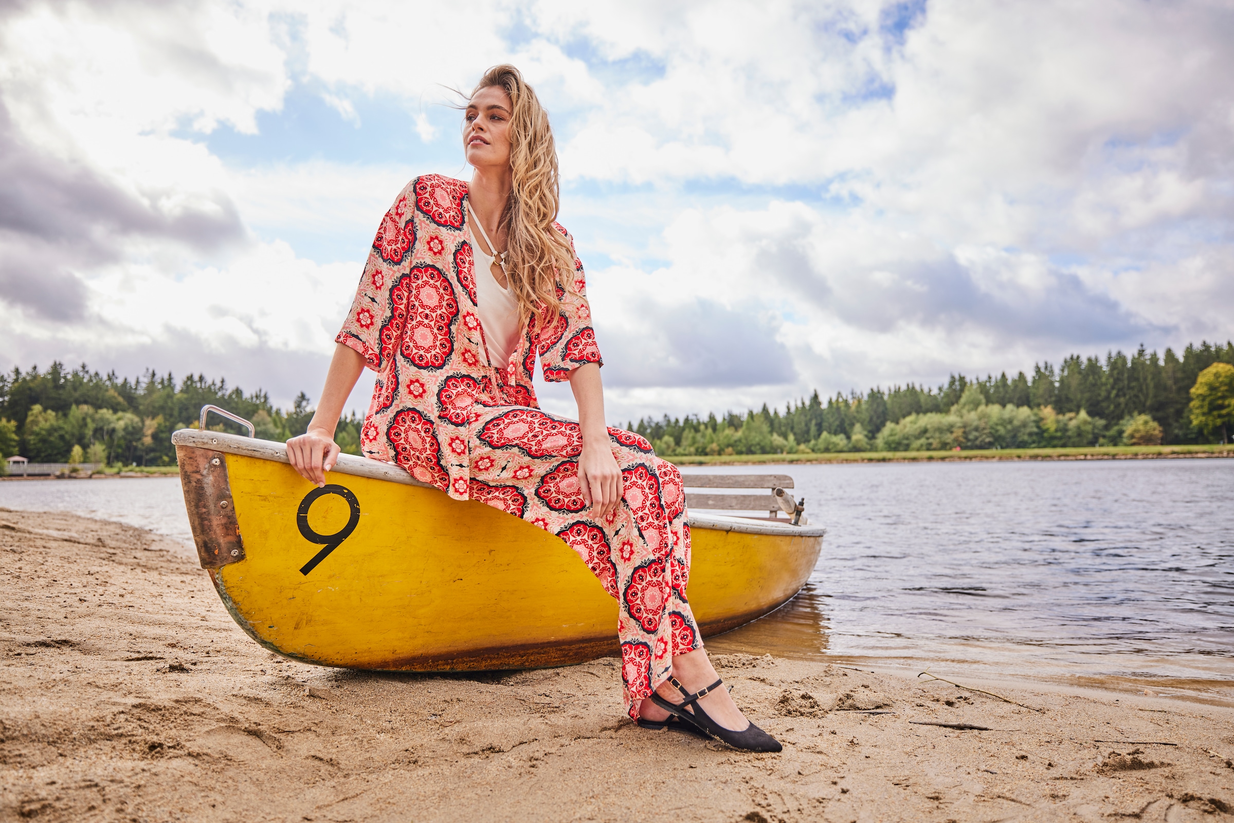 Aniston CASUAL Blusenkimono mit fantasievollem Mandala-Druck - NEUE KOLLEKTION