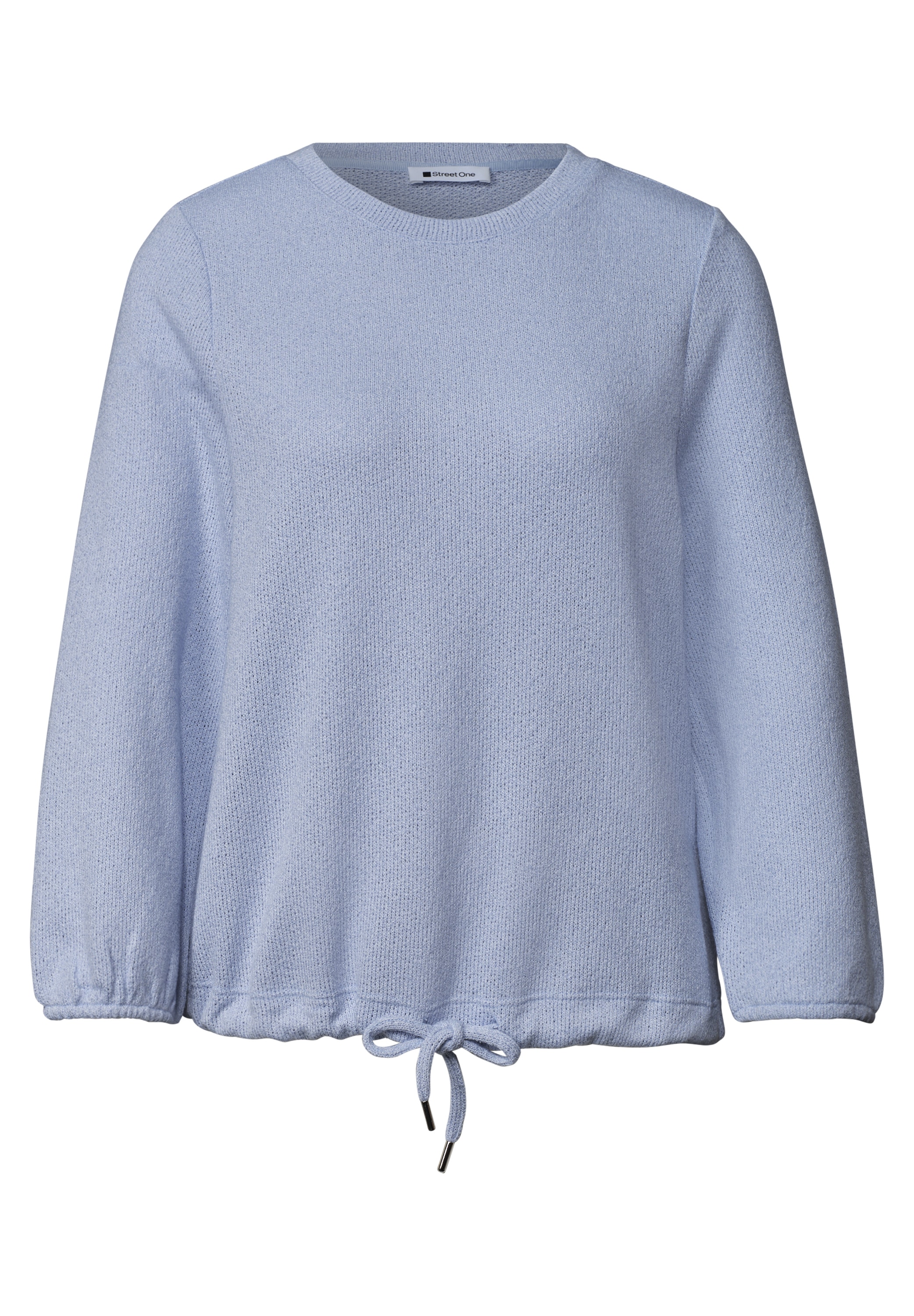 STREET ONE Shirt à col rond T-shirt à manches 3/4 aspect tricot
