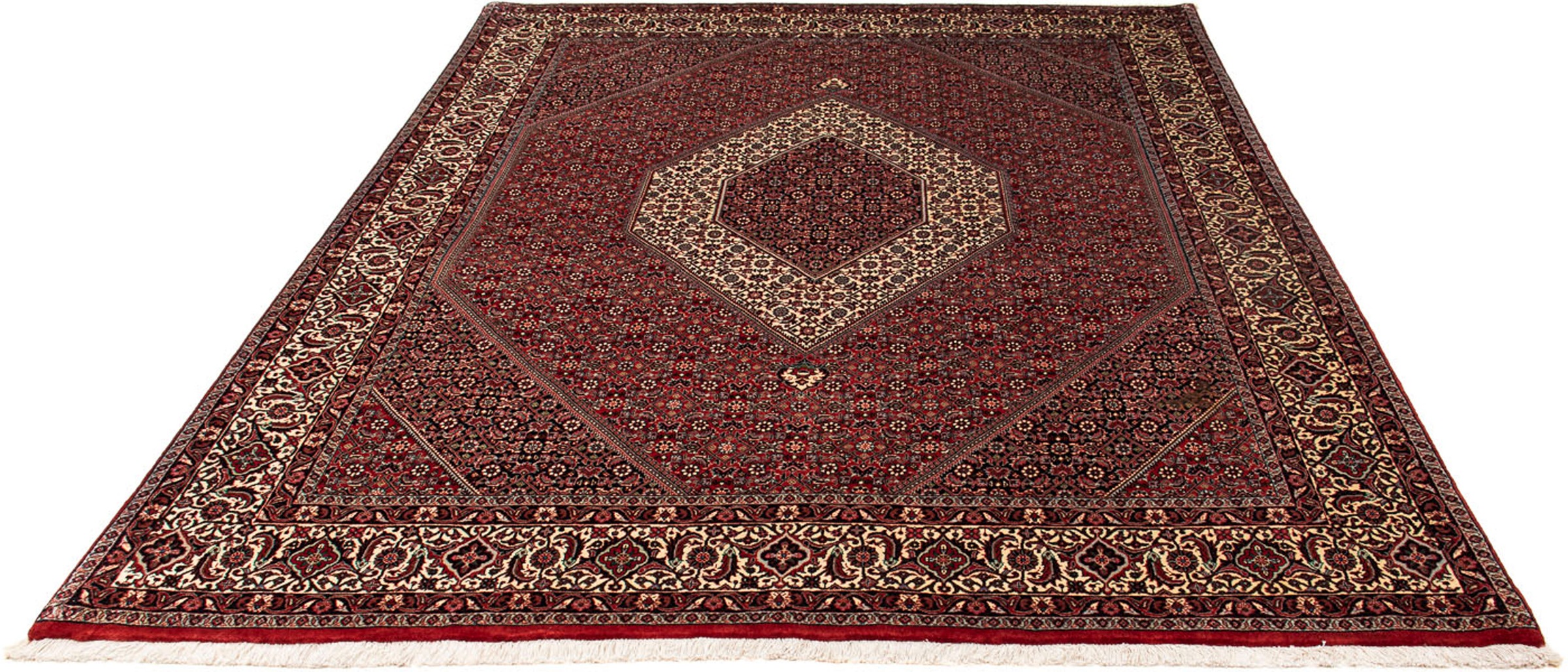 Image of morgenland Orientteppich »Perser - Bidjar - 253 x 202 cm - dunkelrot«, rechteckig, 15 mm Höhe, Wohnzimmer, Handgeknüpft, Einzelstück mit Zertifikat bei Ackermann Versand Schweiz