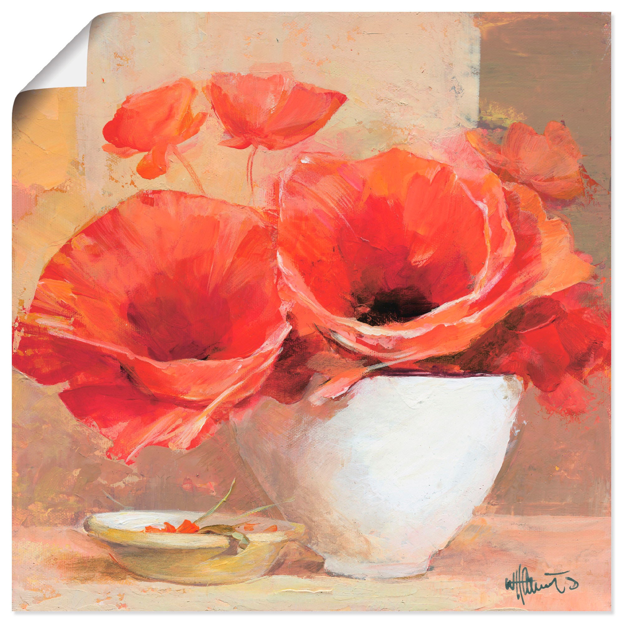 Image of Artland Wandbild »Mohn II«, Blumen, (1 St.), in vielen Grössen & Produktarten -Leinwandbild, Poster, Wandaufkleber / Wandtattoo auch für Badezimmer geeignet bei Ackermann Versand Schweiz