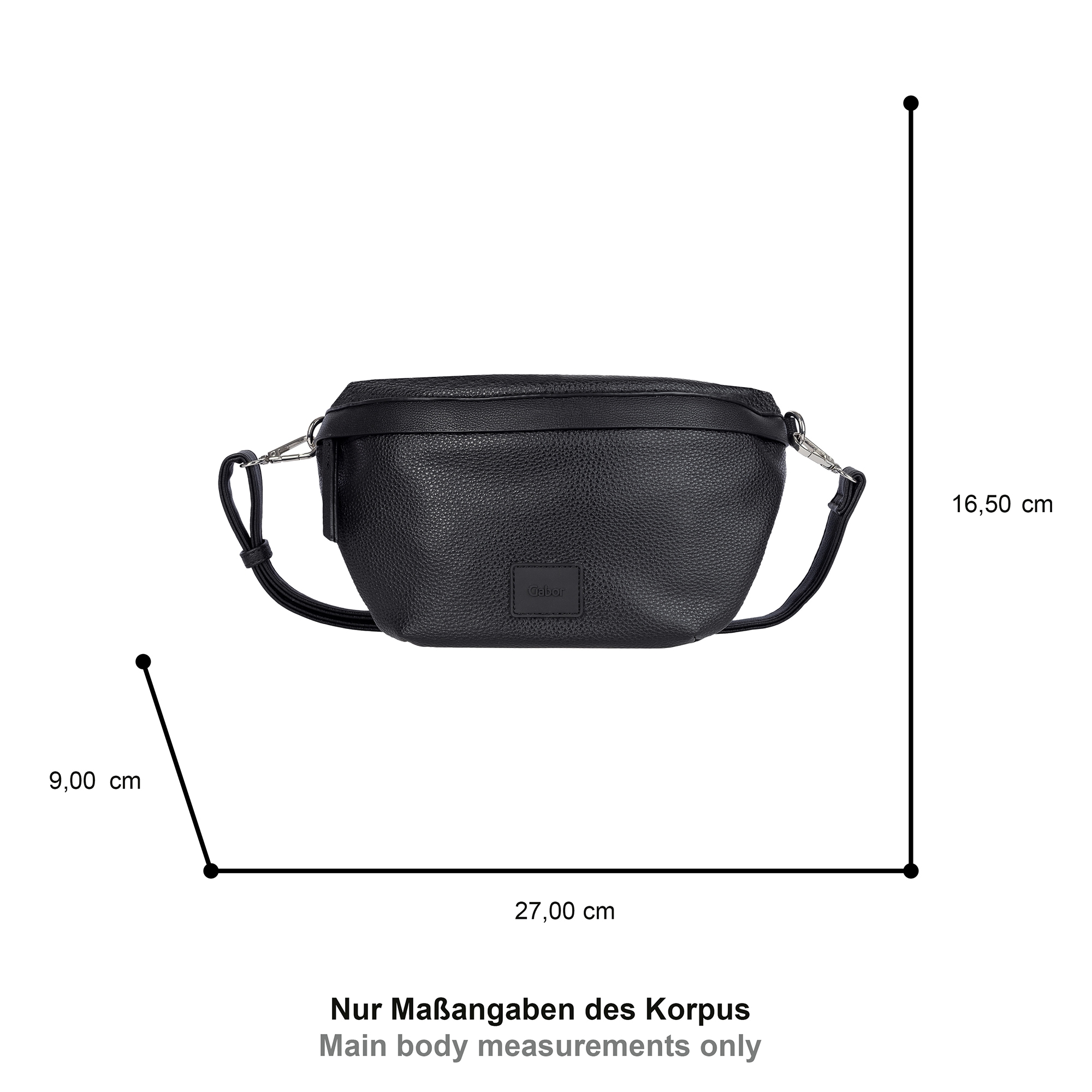 Gabor Bauchtasche »Elfie« aus fein genarbtem, glattem Kunstleder und mit einem Logo Rubber Patch