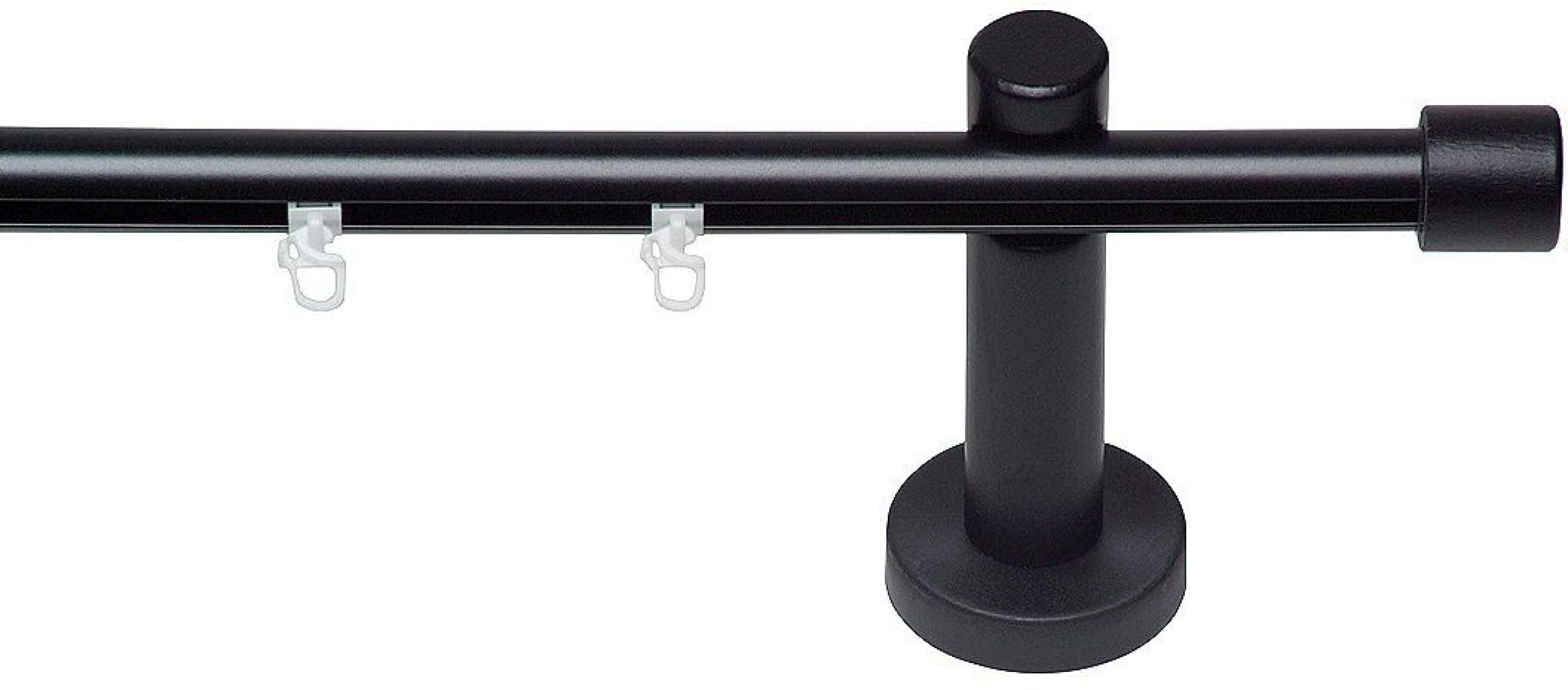GARESA Gardinenstange "KEA" Ø 20 mm 1 läufig-läufig Wunschmaßlänge Vorhanggarnitur, einfache Montage, verlängerbar, Wandmontage, Kappe