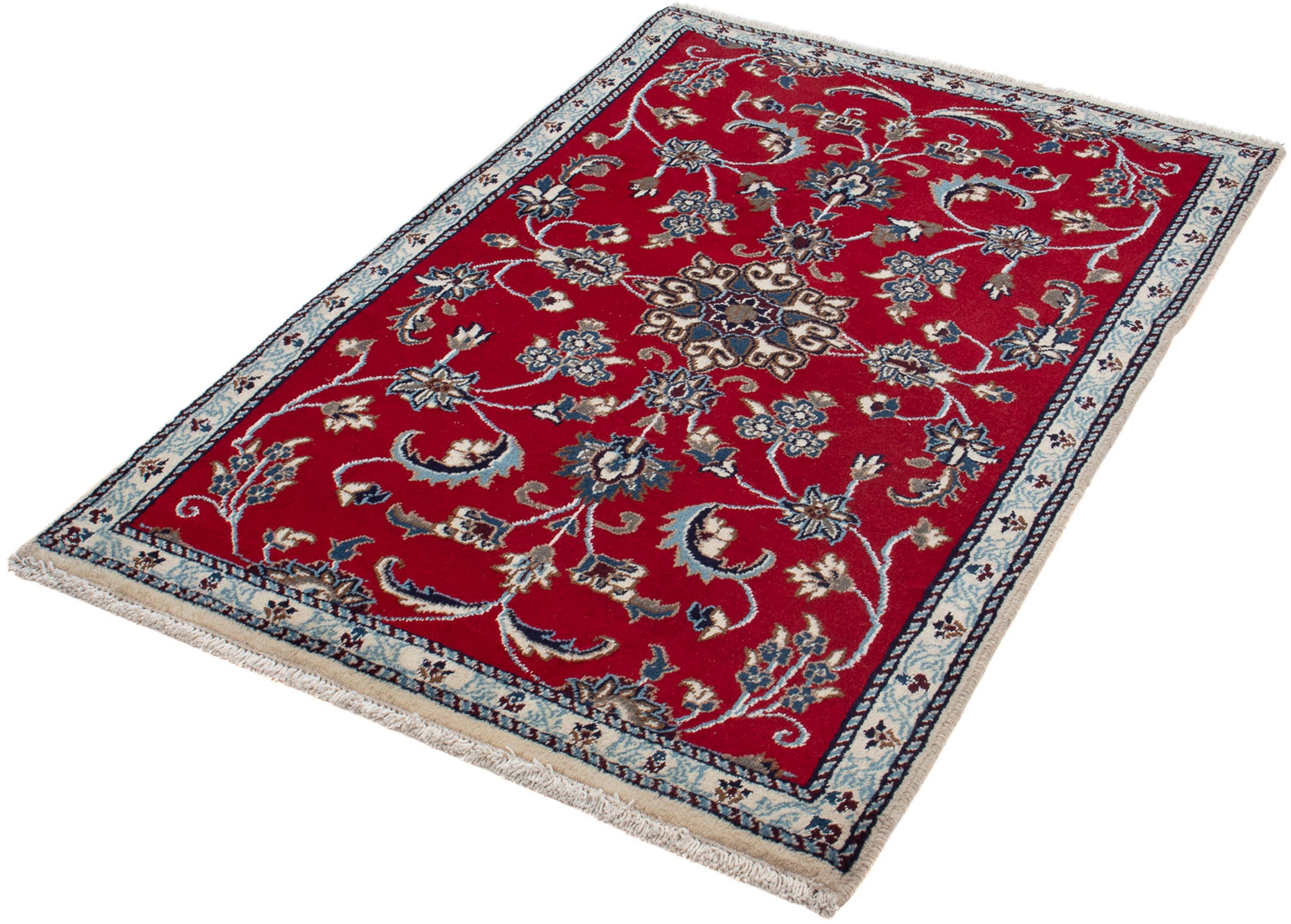 Image of morgenland Orientteppich »Perser - Nain - 134 x 89 cm - dunkelrot«, rechteckig, 10 mm Höhe, Wohnzimmer, Handgeknüpft, Einzelstück mit Zertifikat bei Ackermann Versand Schweiz